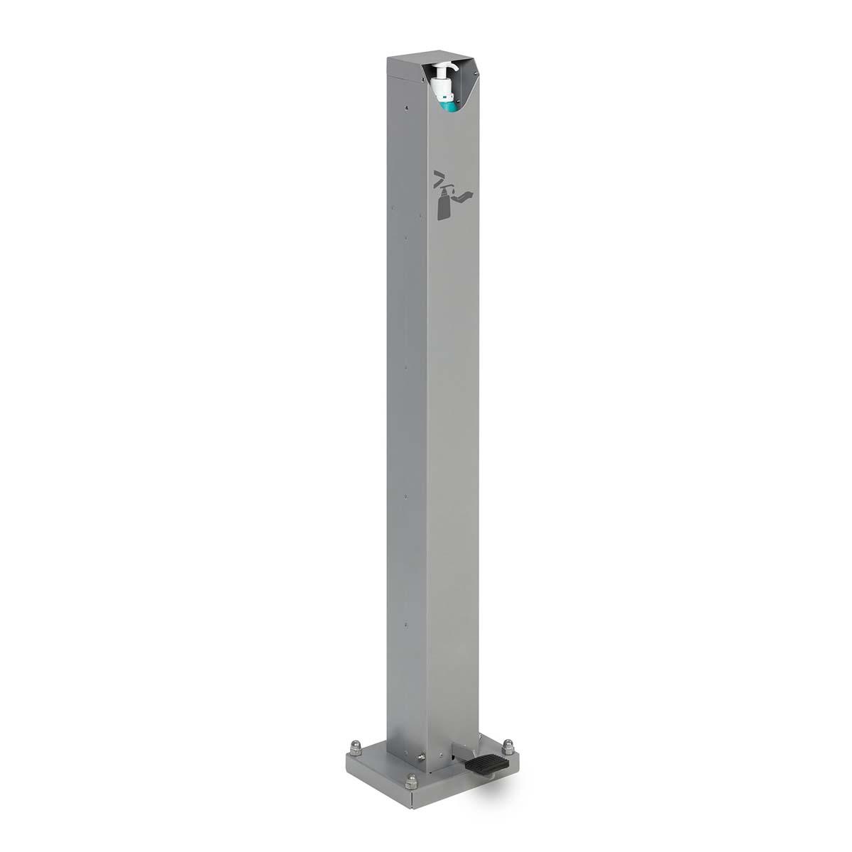 Handdesinfektionsmittelspender aus Stahl mit Fußpedal, für 500/1000 ml Euroflaschen Desinfektionsmittelspender Produktbild Handdesinfektionsmittelspender aus Stahl mit Fußpedal, für 500/1000 ml Euroflaschen