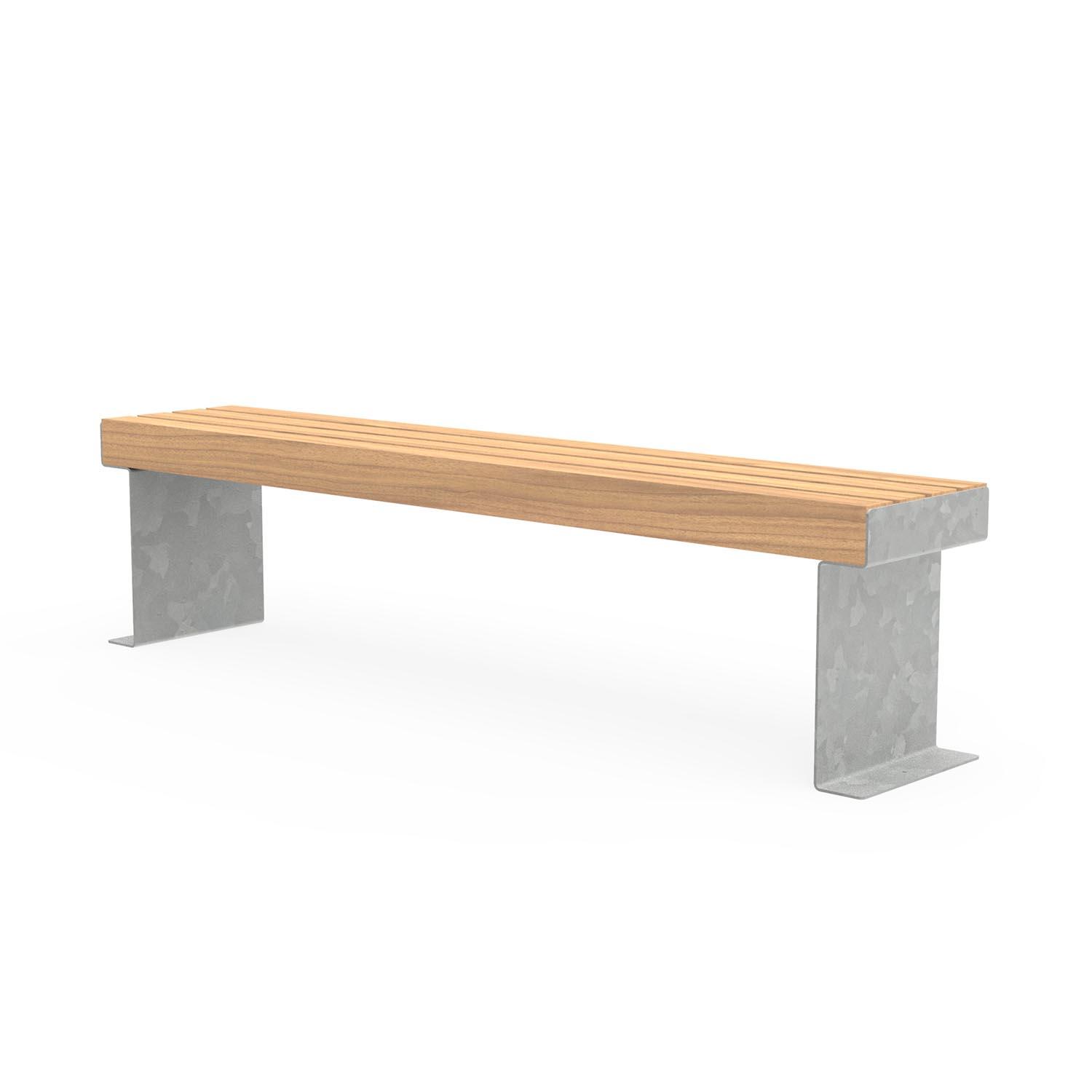 CUBE Hockerbank mit Gestell aus verzinktem Stahl und Sitzfläche aus Holz Parkbank Produktbild CUBE Hockerbank mit Gestell aus verzinktem Stahl und Sitzfläche aus Holz