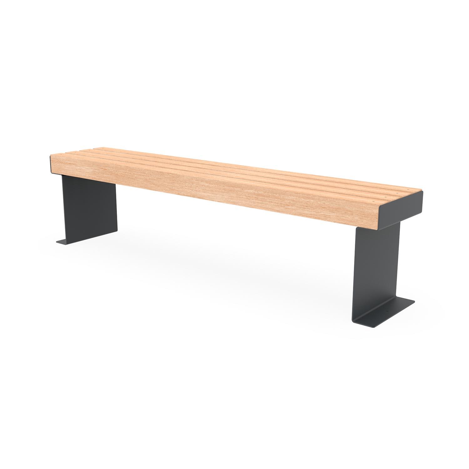 CUBE Hockerbank mit Gestell aus duplexbeschichtetem Stahl, Sitzfläche aus Holz Parkbank Produktbild CUBE Hockerbank, Gestell aus duplexbeschichtetem Stahl, Sitzfläche aus Holz