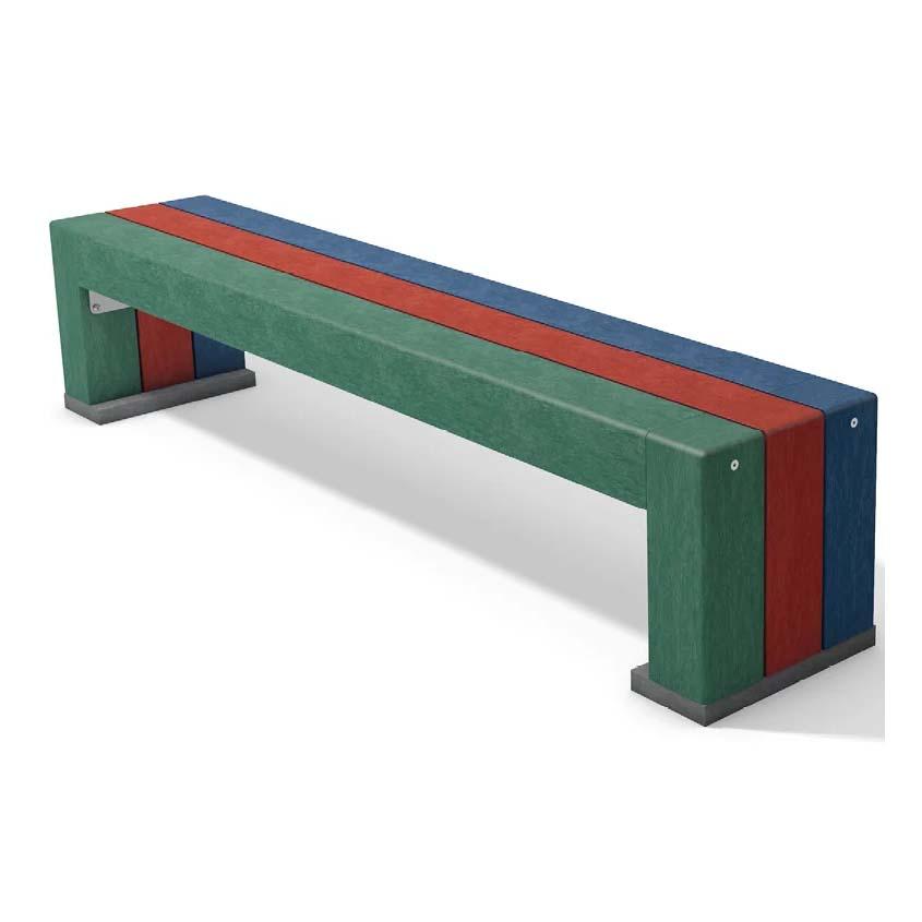 Kinderbank CALERO aus Recycling-Kunststoff, ohne Rückenlehne, Breite 1500 mm, 3-Sitzer Kinderbank Produktbild Kinderbank CALERO aus Recycling-Kunststoff, ohne Rückenlehne, Breite 1500 mm, 3-Sitzer