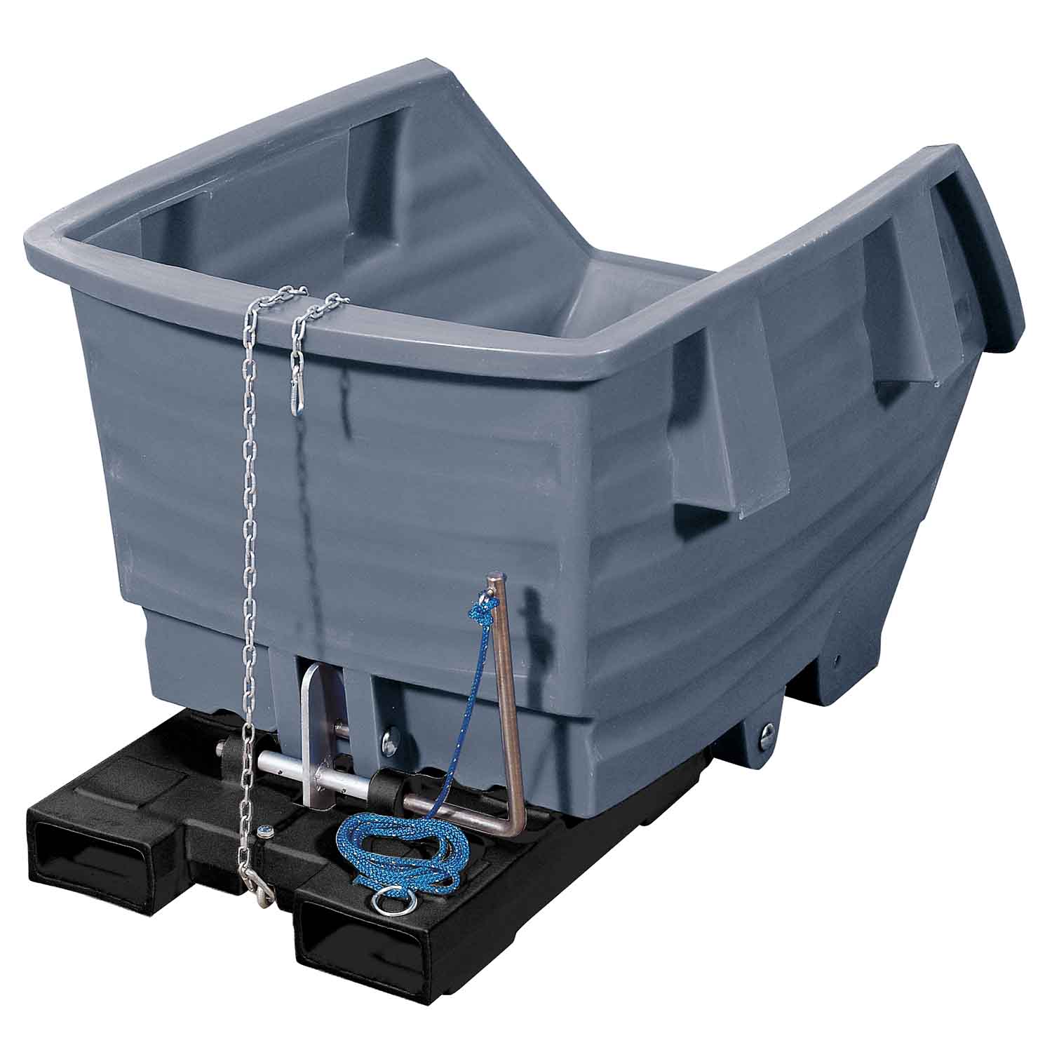 Kippbehälter aus Polyethylen (PE), Volumen 300 l, Stapleranbaugerät Kippbehälter Produktbild Kippbehälter aus Polyethylen (PE), Volumen 300 l, Stapleranbaugerät