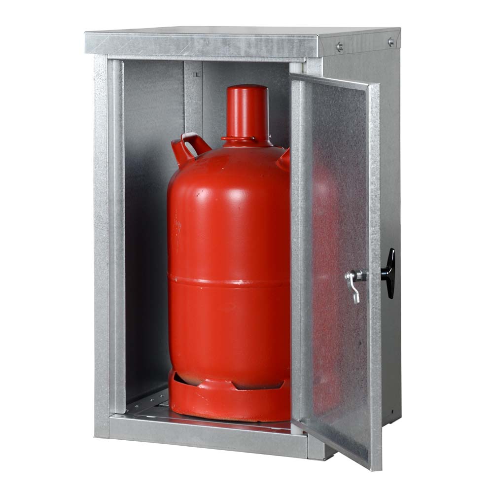 Kleingasflaschenschrank zur Außenlagerung von 1 x 11 kg Propangasflasche, 460x400x750mm Gasflaschenschrank für den Außenbereich Produktbild Kleingasflaschenschrank zur Außenlagerung von 1 x 11 kg Propangasflasche, 460x400x750mm