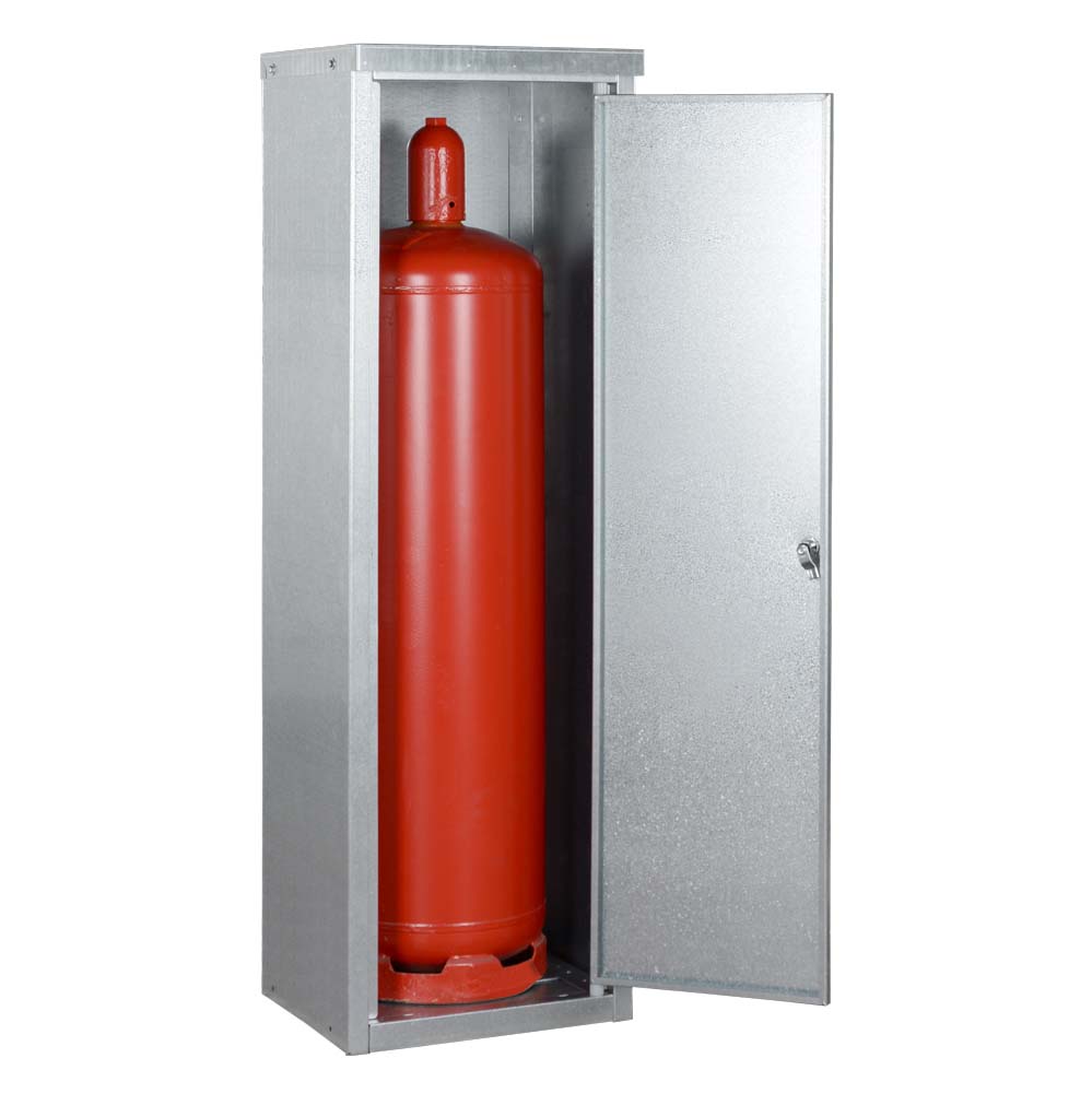 Kleingasflaschenschrank zur Außenlagerung von 1 x 33 kg Propangasflasche, 460x400x1435mm Gasflaschenschrank für den Außenbereich Produktbild Kleingasflaschenschrank zur Außenlagerung von 1 x 33 kg Propangasflasche, 460x400x1435mm