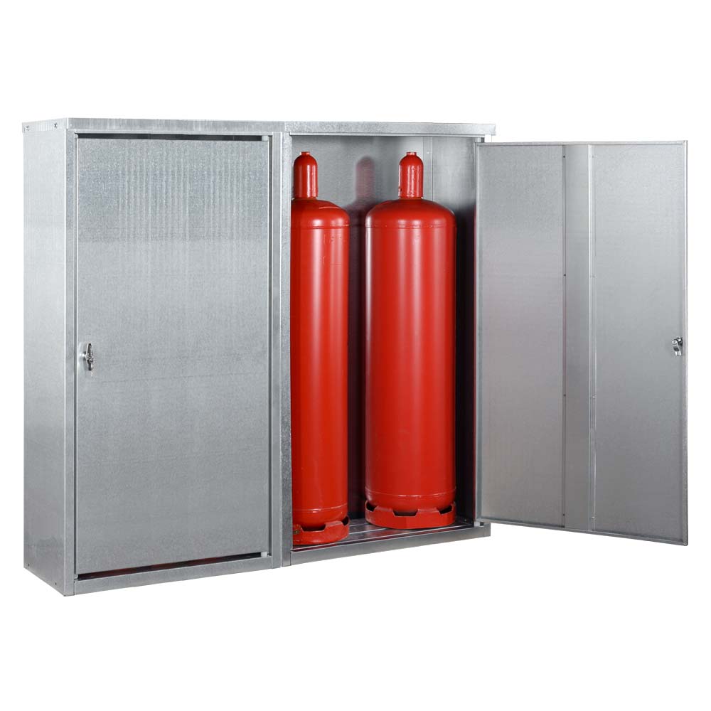 Kleingasflaschenschrank zur Außenlagerung von 4 x 33 kg Propangasflaschen, 1720x400x1435mm Gasflaschenschrank für den Außenbereich Produktbild Kleingasflaschenschrank zur Außenlagerung von 4 x 33 kg Propangasflaschen, 1720x400x1435mm