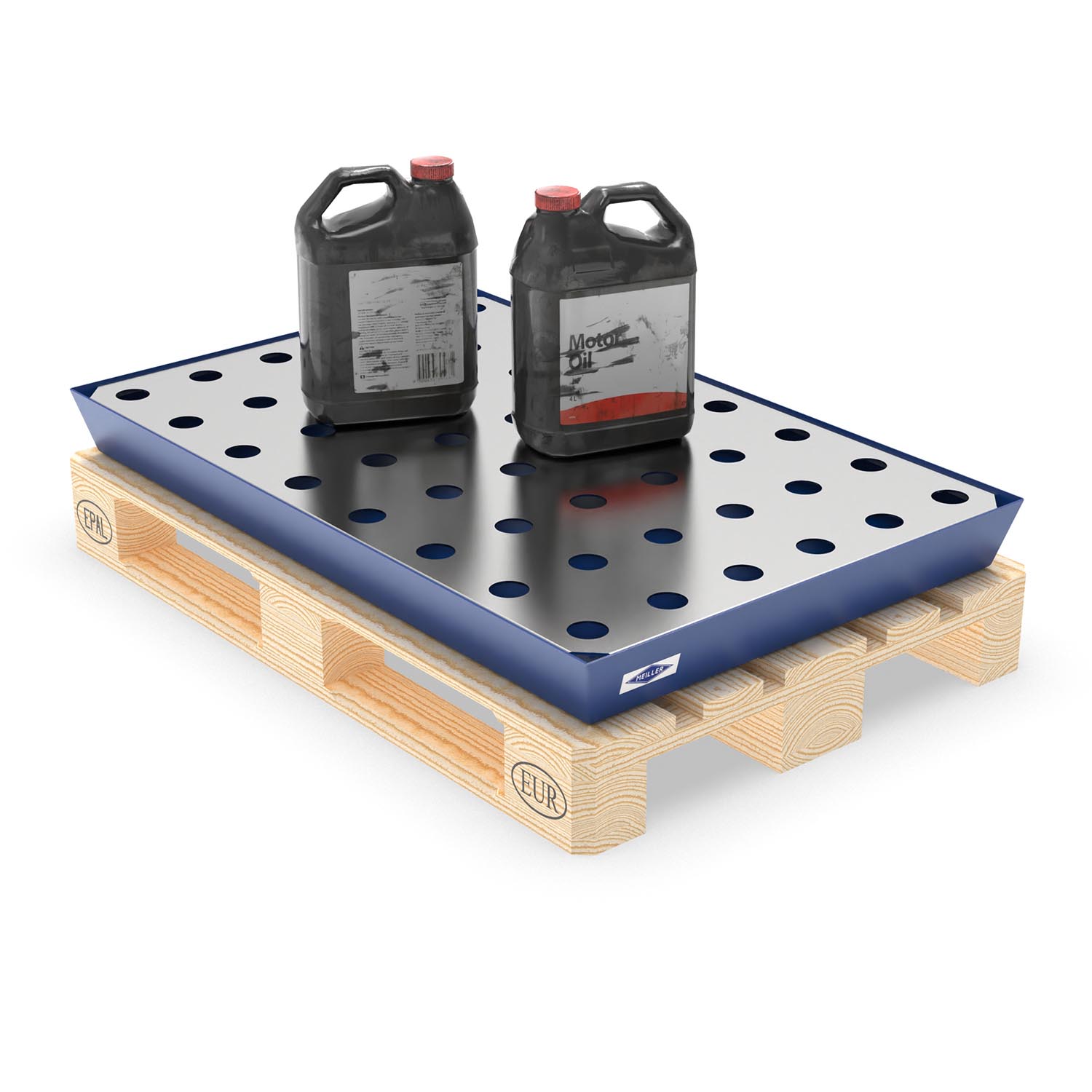 Kleingebindewanne hazSAFE aus Stahl mit verzinktem Lochblech, Auffangvolumen 75 l Kleingebindewannen aus Stahl Produktbild Kleingebindewanne hazSAFE aus Stahl mit verzinktem Lochblech, Auffangvolumen 75 l
