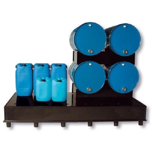 Auffangwanne aus Kunststoff (PE-HD) mit Füßen und Stellebene, Auffangvolumen 225 l, für 8 x 200 l Fässer Auffangwannen aus Kunststoff Produktbild Auffangwanne aus Kunststoff (PE-HD) mit Füßen und Stellebene, Auffangvolumen 225 l, für 8 x 200 l Fässer