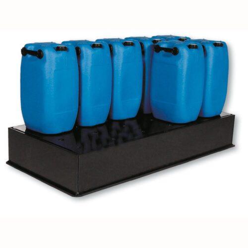 Auffangwanne aus Kunststoff (PE-HD) mit Stellebene, Auffangvolumen 225 l, für 12 x 30 l, 10 x 60 l oder 3 x 200 l Fässer Auffangwannen aus Kunststoff Produktbild Auffangwanne aus Kunststoff (PE-HD) mit Stellebene, Auffangvolumen 225 l, für 12 x 30 l, 10 x 60 l oder 3 x 200 l Fässer