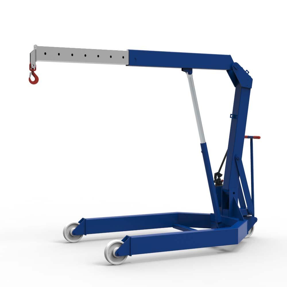 Gegengewichtsloser Werkstattkran mit Teleskopausleger, Traglast 3000 kg, paralleles Fahrwerk, klappbar Motorheber und Montagekrane Produktbild Gegengewichtsloser Werkstattkran mit Teleskopausleger, Traglast 3000 kg, paralleles Fahrwerk, klappbar