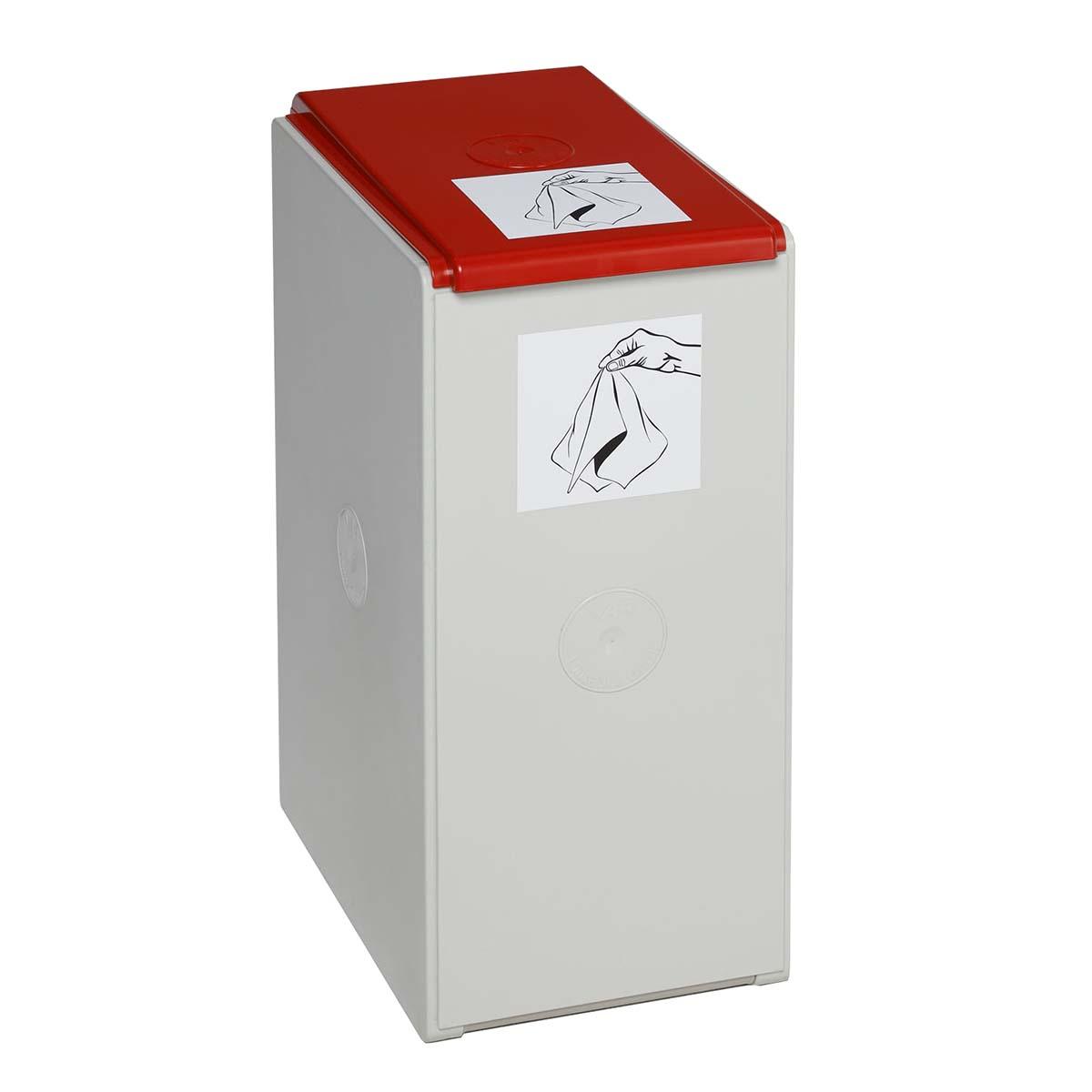 Wertstoffsammler aus Kunststoff, Volumen 40 l, mit farbigem Deckel Wertstoffsammler Produktbild Wertstoffsammler aus Kunststoff, Volumen 40 l, mit farbigem Deckel