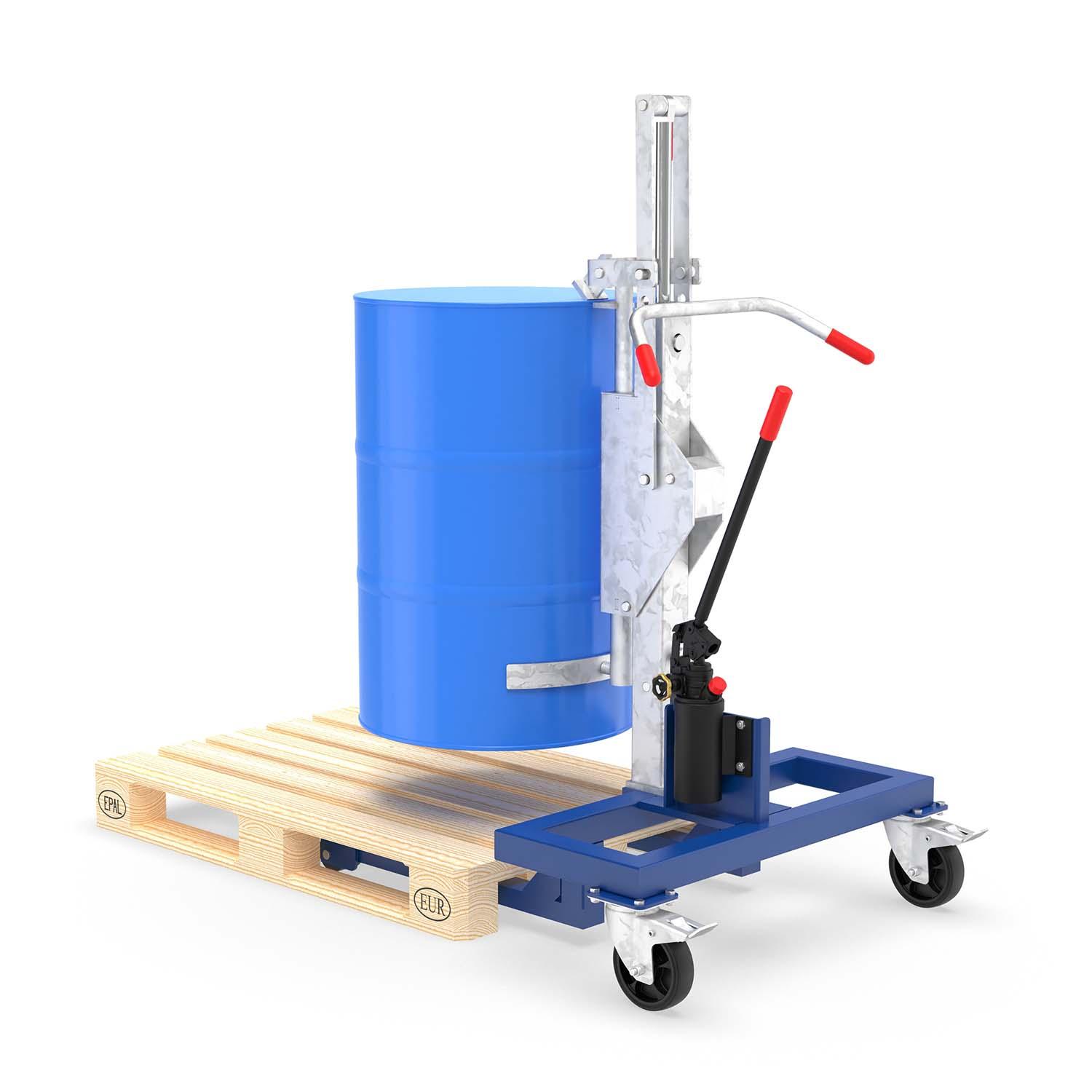 Fassheber ATEX für 200 l Fass, schmales Einfahrwerk für Europaletten, Hub 550 mm, Traglast 300 kg, Ex-Zone 2 Fassheber für Ex-Bereiche Produktbild Fassheber ATEX für 200 l Fass, schmales Einfahrwerk für Europaletten, Hub 550 mm, Traglast 300 kg, Ex-Zone 2