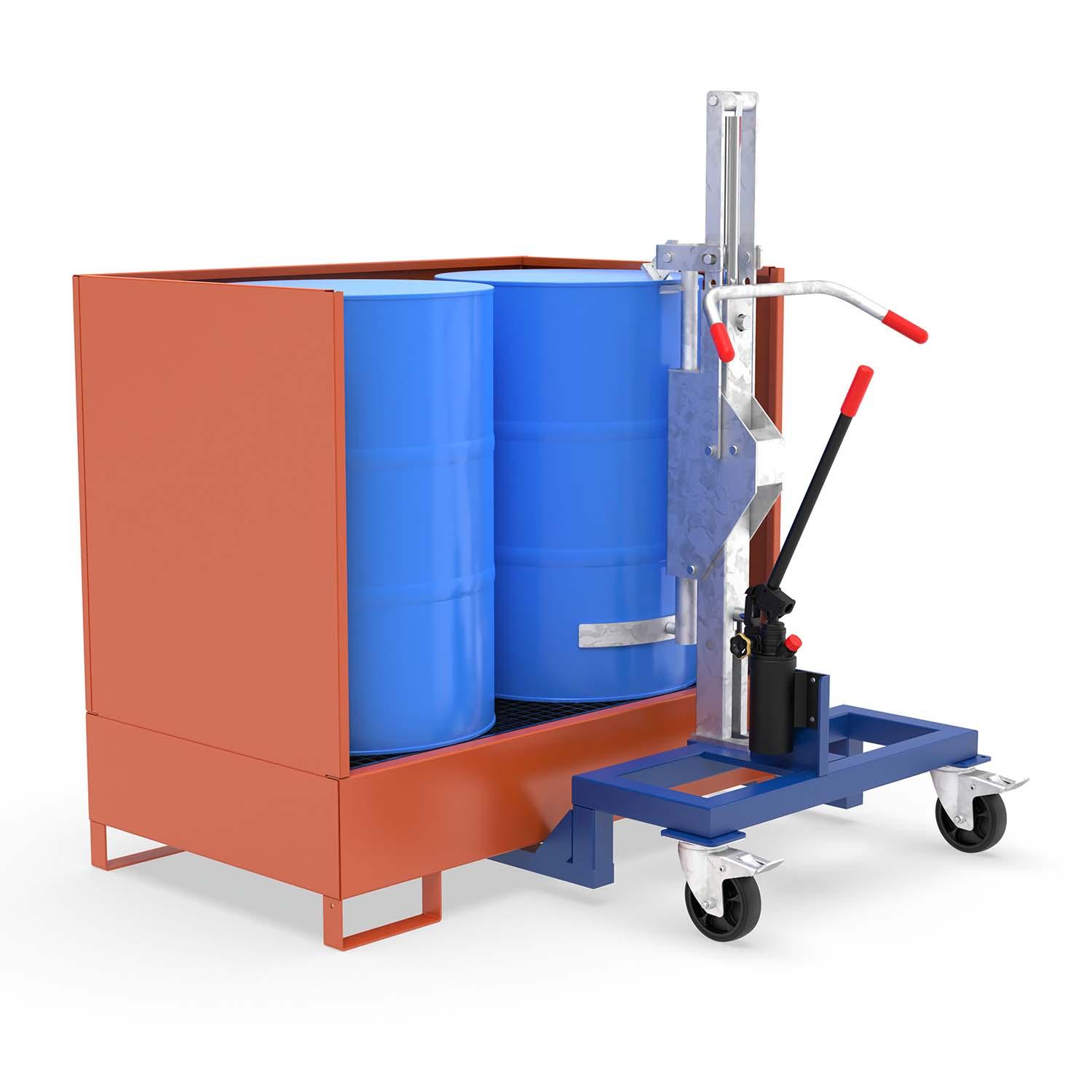Fassheber ATEX für 200 l Fass, Einfahrwerk, Hub 550 mm, Traglast 300 kg, Ex-Zone 2 Fassheber für Ex-Bereiche Produktbild Fassheber ATEX für 200 l Fass, Einfahrwerk, Hub 550 mm, Traglast 300 kg, Ex-Zone 2