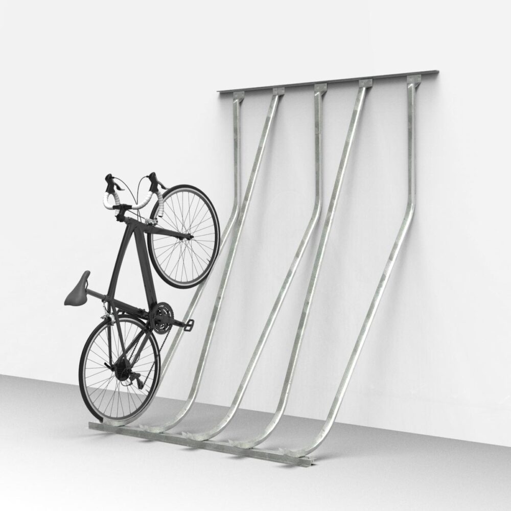 Schräghochparker, einseitig Fahrradständer für E-Bikes Produktbild Schräghochparker Kufenparker, einseitig