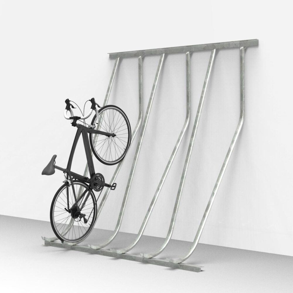 Schräghochparker, einseitig Fahrradständer für E-Bikes Produktbild Schräghochparker Kufenparker, einseitig