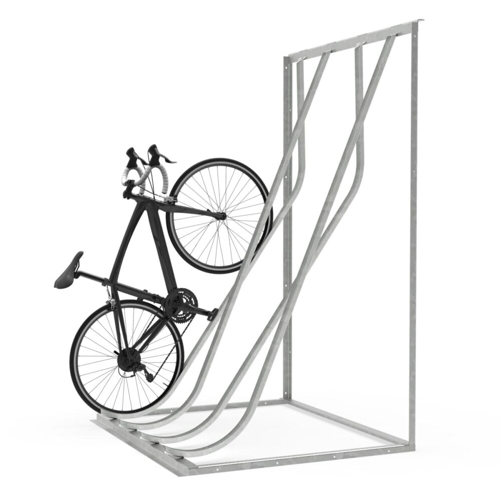Schräghochparker, einseitig Fahrradständer für E-Bikes Produktbild Schräghochparker Kufenparker, einseitig