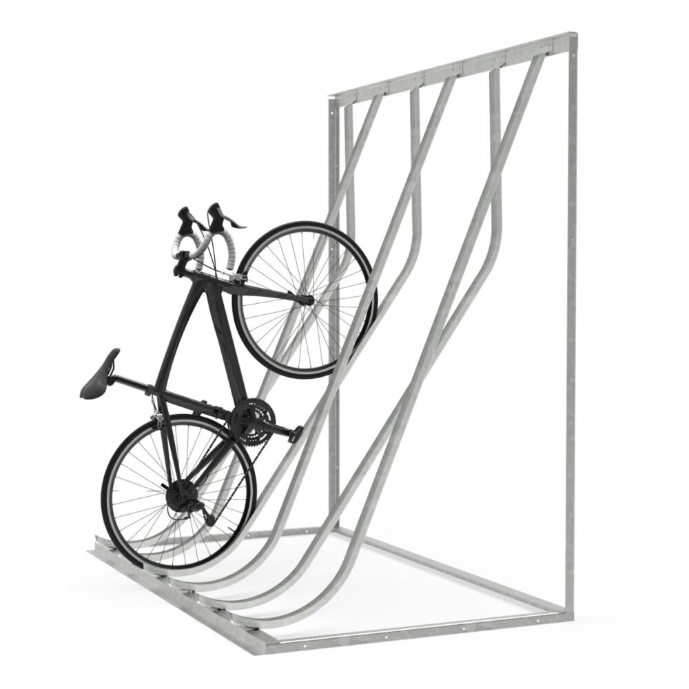 Schräghochparker, einseitig Fahrradständer für E-Bikes Produktbild Schräghochparker Kufenparker, einseitig