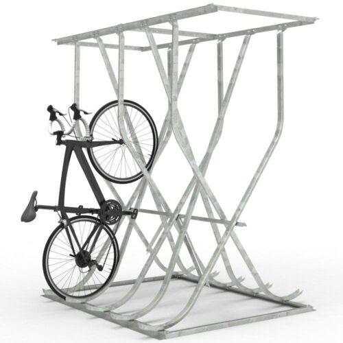 Schräghochparker, doppelseitig Fahrradständer für E-Bikes Produktbild Schräghochparker Kufenparker, doppelseitig