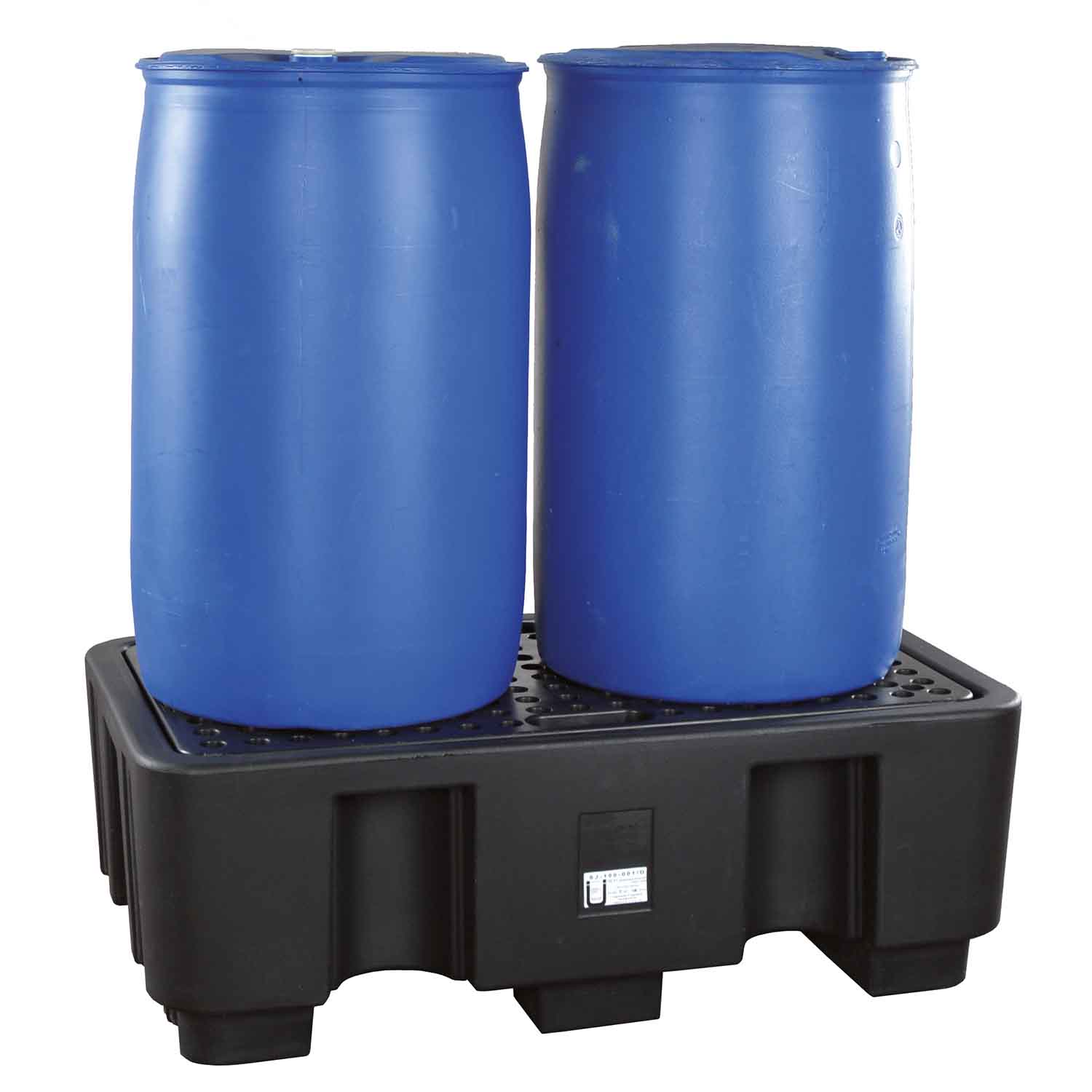 Auffangwanne aus Kunststoff (PE) für 2 Fässer, Auffangvolumen 236 l Auffangwannen aus Kunststoff Produktbild Auffangwanne aus Kunststoff (PE) für 2 Fässer, Auffangvolumen 236 l