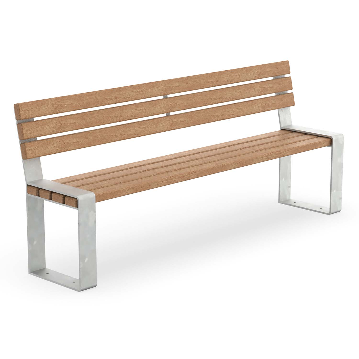 Parkbank CONSOLA, Flachstahl, Sitzfläche und Rückenlehne aus Holz, verzinkt, 4-Sitzer Parkbank Produktbild Parkbank CONSOLA, Flachstahl, Sitzfläche und Rückenlehne aus Holz, verzinkt, 4-Sitzer