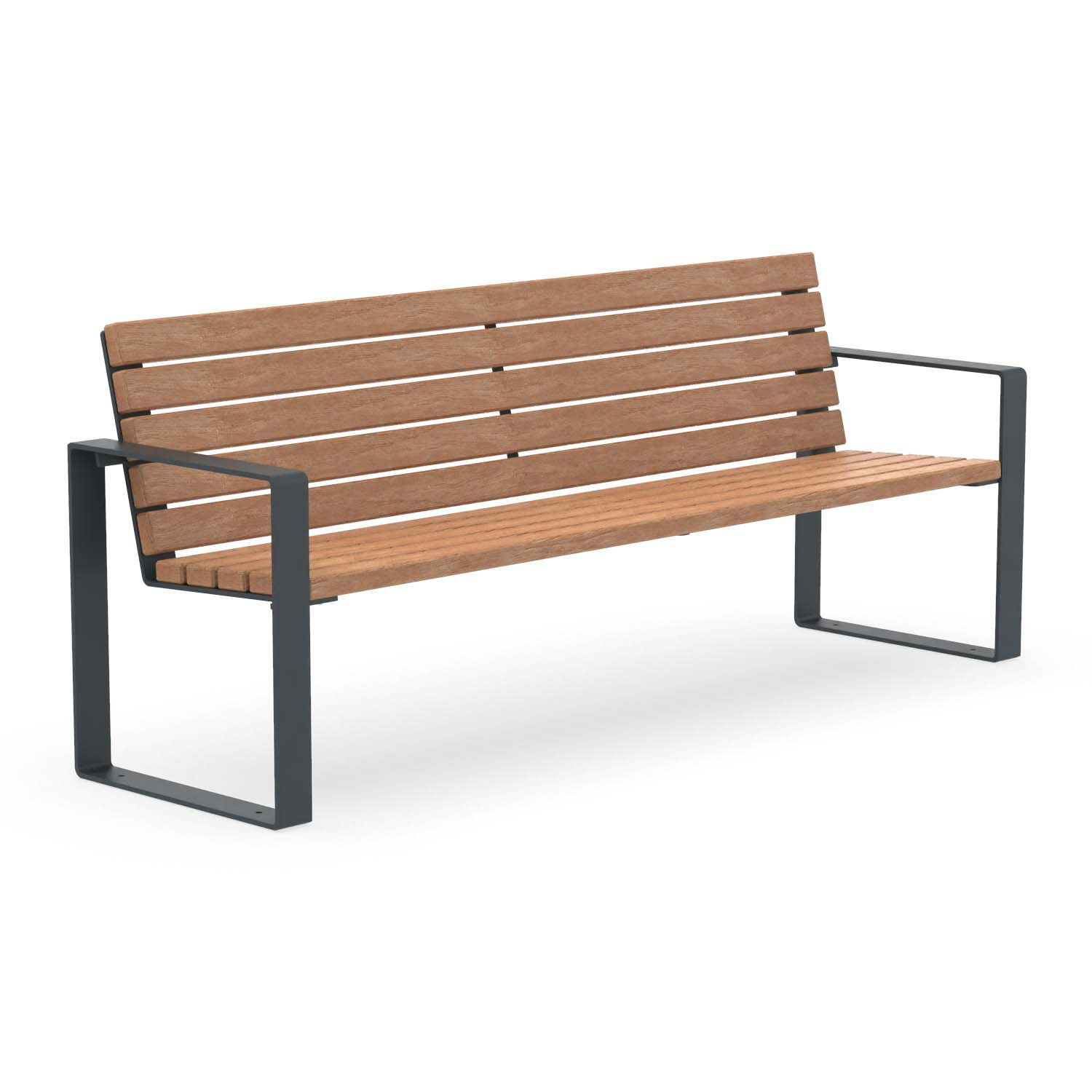 Parkbank CUBIC aus Flachstahl, Sitzfläche aus Holz, verzinkt und farbbeschichtet, 4-Sitzer Parkbank Produktbild Parkbank CUBIC aus Flachstahl, Sitzfläche aus Holz, verzinkt und farbbeschichtet, 4-Sitzer