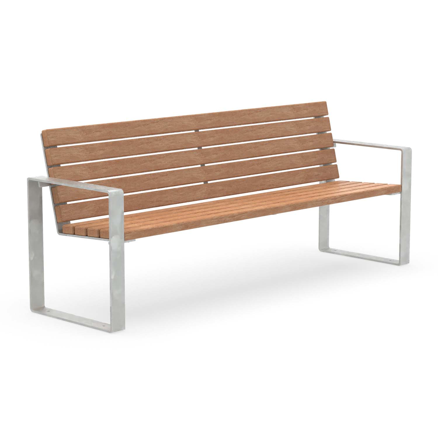 Parkbank CUBIC aus Flachstahl, Sitzfläche aus Holz, verzinkter Stahl, 4-Sitzer Parkbank Produktbild Parkbank CUBIC aus Flachstahl, Sitzfläche aus Holz, verzinkter Stahl, 4-Sitzer