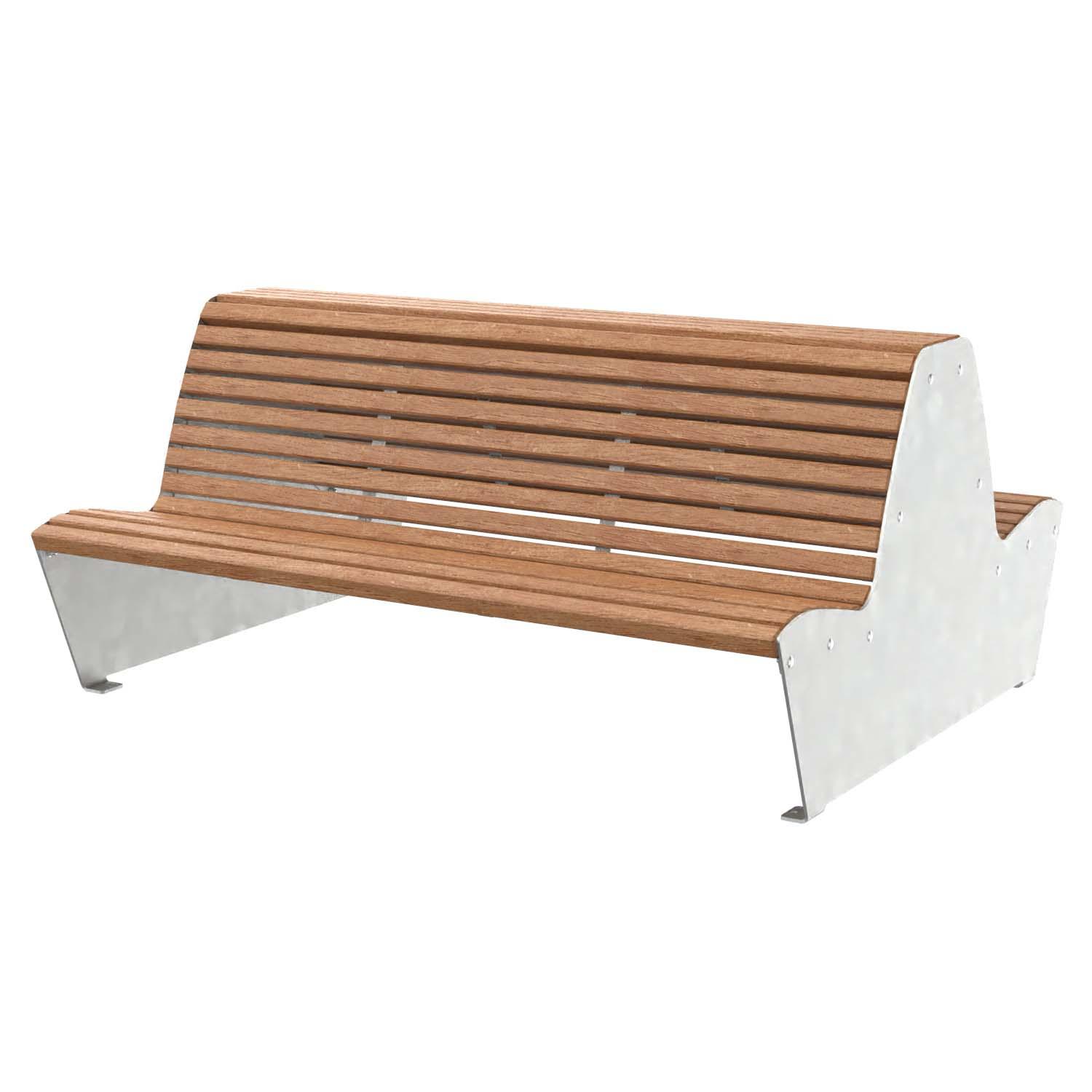 Parkbank ErgoSeat, Gestell aus Stahl, verzinkt, Sitzfläche aus Holz, 8-Sitzer, doppelseitig ErgoSeat Sitzbank Produktbild Parkbank ErgoSeat, Gestell aus Stahl, verzinkt, Sitzfläche aus Holz, 8-Sitzer, doppelseitig