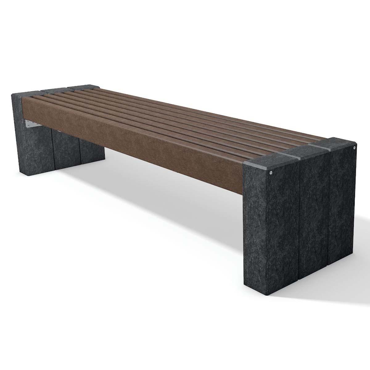 Hockerbank HIGH LINE aus Recycling-Kunststoff, Breite 2000 mm, 4-Sitzer Parkbänke aus Kunststoff Produktbild Hockerbank HIGH LINE aus Recycling-Kunststoff, Breite 2000 mm, 4-Sitzer