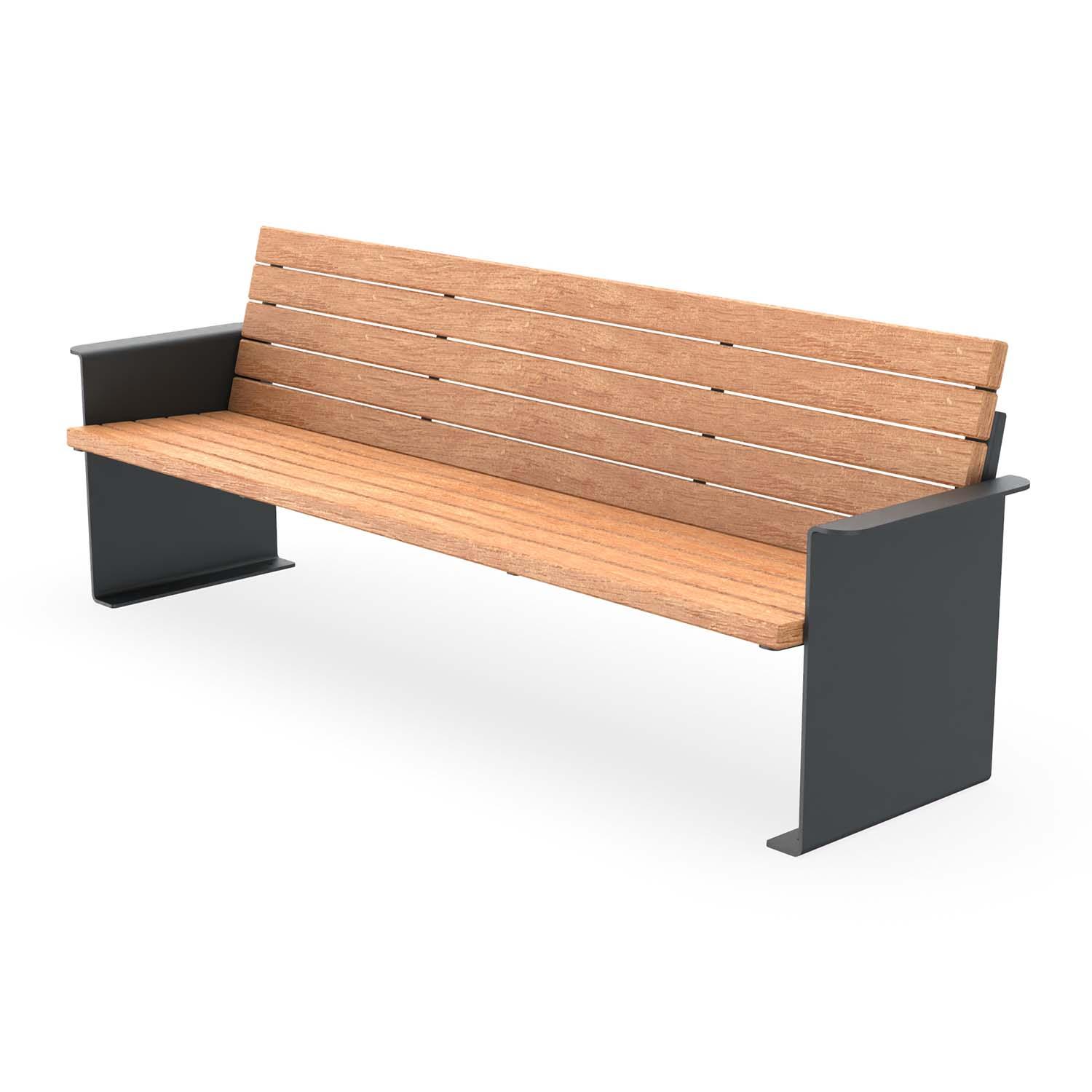 Parkbank NIZZA, Flachstahl, Sitzfläche und Rückenlehne aus Holz, verzinkt und farbbeschichtet, 4-Sitzer Parkbank Produktbild Parkbank NIZZA, Flachstahl, Sitzfläche und Rückenlehne aus Holz, verzinkt und farbbeschichtet, 4-Sitzer