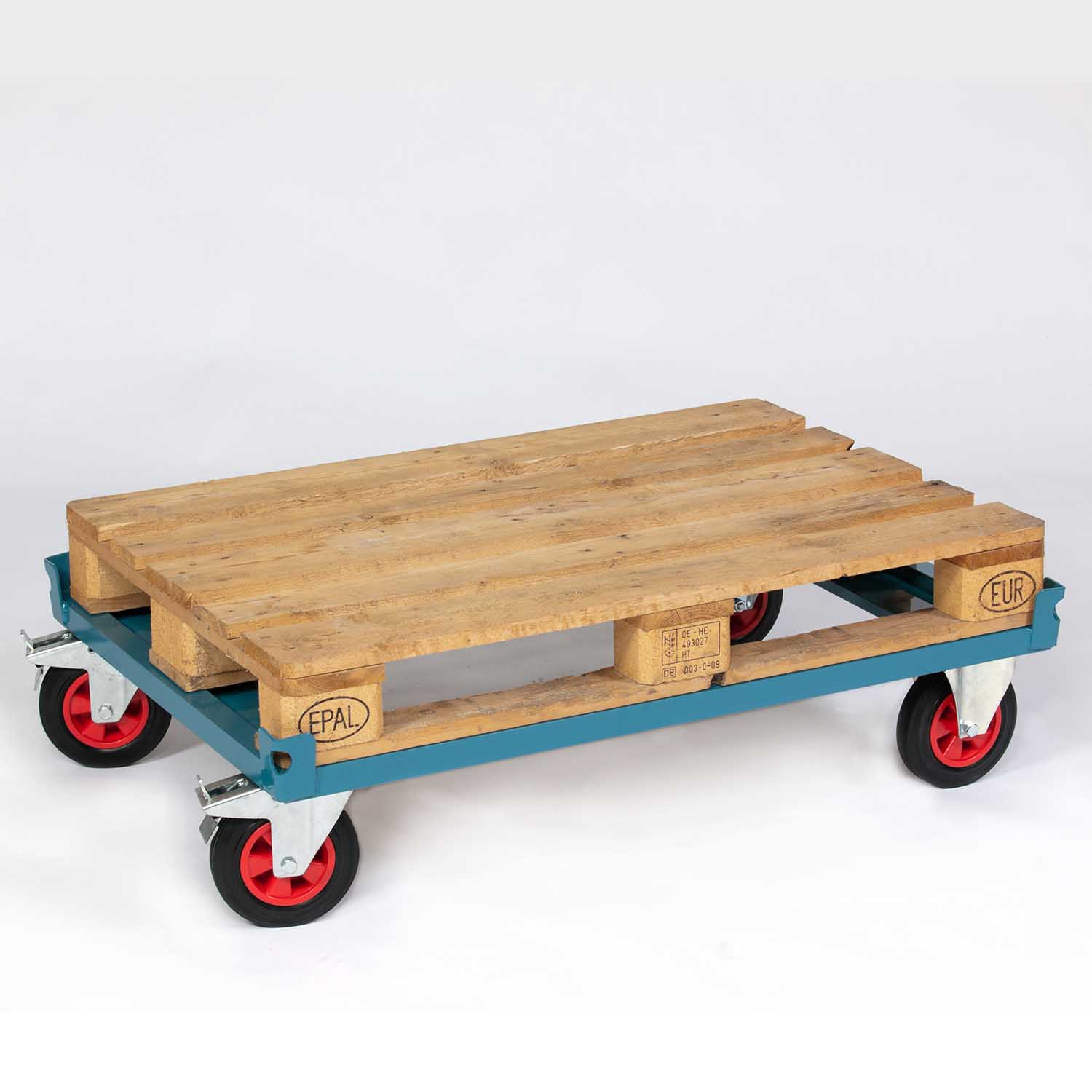 Palettenfahrgestell aus Stahl, 1200 x 800 mm, für Euro-Paletten Palettenfahrgestelle Produktbild Palettenfahrgestell aus Stahl, 1200 x 800 mm, für Euro-Paletten