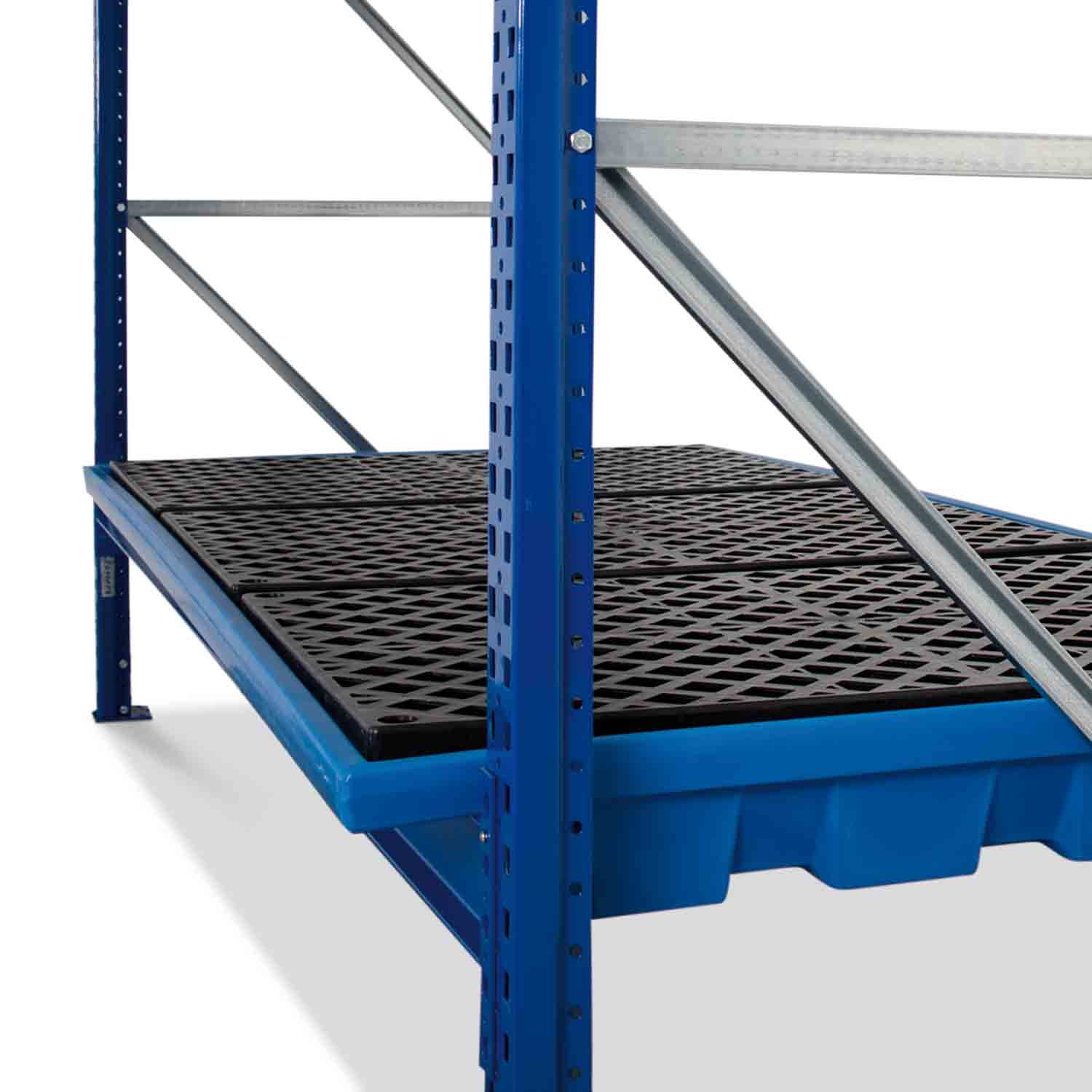 Regalwanne aus Polyethylen (PE) mit PE-Gitterrost für Fachbreite 1800 mm Regalwannen für Gefahrstoffregale Produktbild Regalwanne aus Polyethylen (PE) mit PE-Gitterrost für Fachbreite 1780 mm