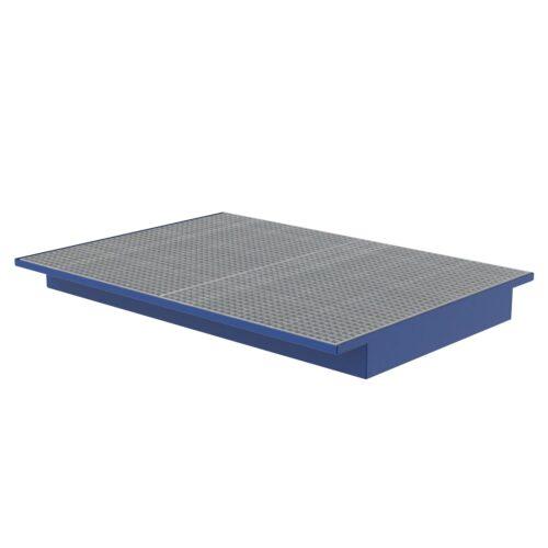Regalwanne aus Stahl mit Gitterrost für Fachbreite 1800 mm, Tiefe innen 970 mm Regalwannen für Gefahrstoffregale Produktbild Regalwanne aus Stahl mit Gitterrost für Fachbreite 1800 mm, Wannenhöhe 165 mm Regalwanne für Google Vorschaubild