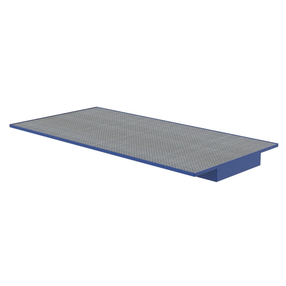 Regalwanne aus Stahl mit Gitterrost für Fachbreite 2700 mm, Tiefe innen 690 mm Regalwannen für Gefahrstoffregale Produktbild Regalwanne aus Stahl mit Gitterrost für Fachbreite 2700 mm, Wannenhöhe 155 mm