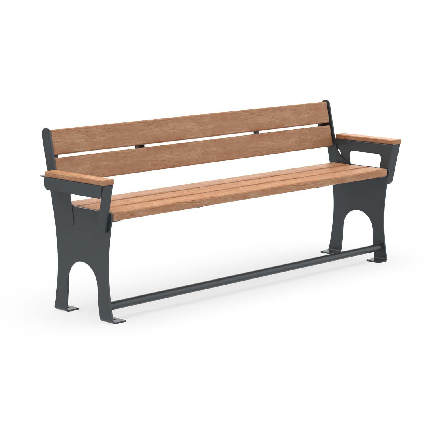 Seniorenbank CERANA, Flachstahl, Holz, verzinkt und farbbeschichtet, 4-Sitzer, mit Armlehnen und Fußauflage Seniorenbank Produktbild Seniorenbank CERANA, Flachstahl, Holz, verzinkt und farbbeschichtet, 4-Sitzer, mit Armlehnen und Fußauflage