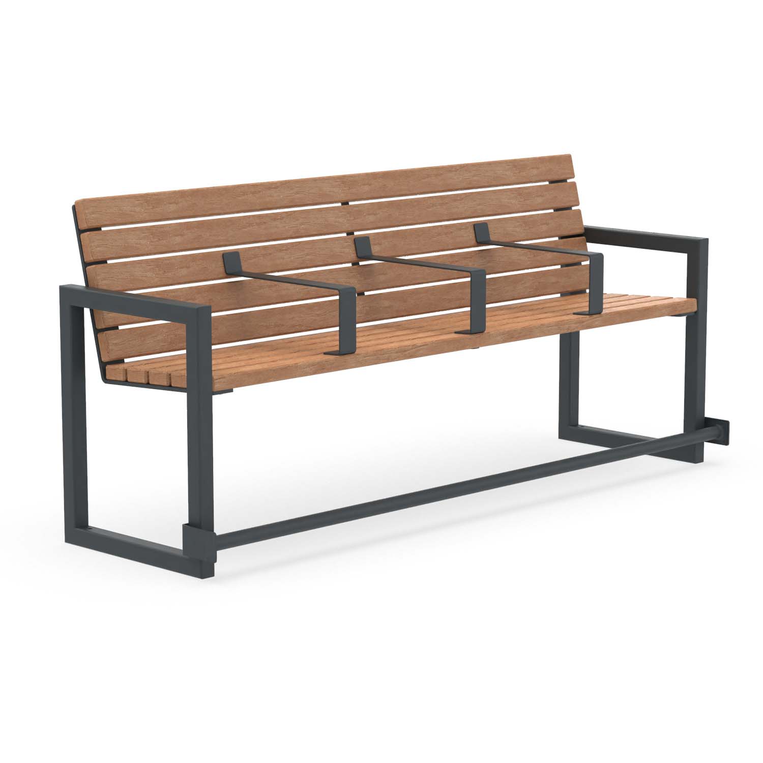 Seniorenbank CUBIC, Vierkantrohr, Holz, verzinkt und farbbeschichtet, 4-Sitzer, mit Armlehnen für jeden Sitzplatz und Fußauflage Seniorenbank Produktbild Seniorenbank CUBIC, Vierkantrohr, Holz, verzinkt und farbbeschichtet, 4-Sitzer, mit Armlehnen für jeden Sitzplatz und Fußauflage