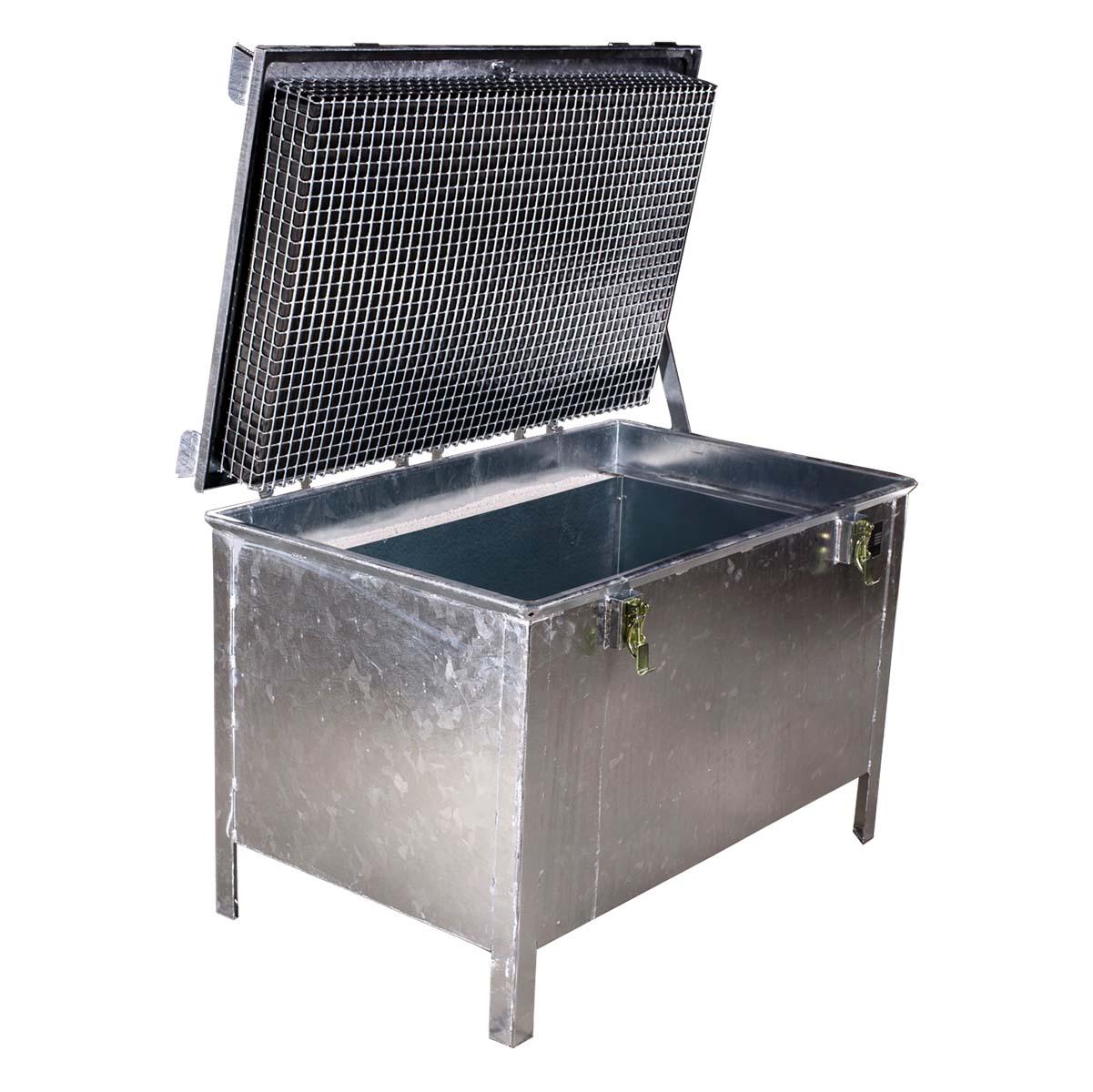 Lagerbox 220 aus Stahl, verzinkt, für Lithium-Akkus, mit 8 x PyroBubbles®-Füllkissen und Permanentfüllung Lagerbehälter für Lithium-Ionen-Akkus Produktbild Lagerbox 220 aus Stahl, verzinkt, für Lithium-Akkus, mit 8 x PyroBubbles®-Füllkissen und Permanentfüllung