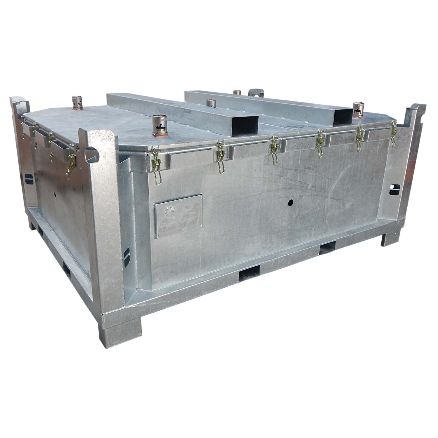 Prüfstandsbehälter 4200 aus Stahl, verzinkt, für Lithium-Akkus, ohne Füllmaterial Prüfstandsbehälter für Lithium-Ionen-Akkus Produktbild Prüfstandsbehälter 4200 aus Stahl, verzinkt, für Lithium-Akkus, ohne Füllmaterial