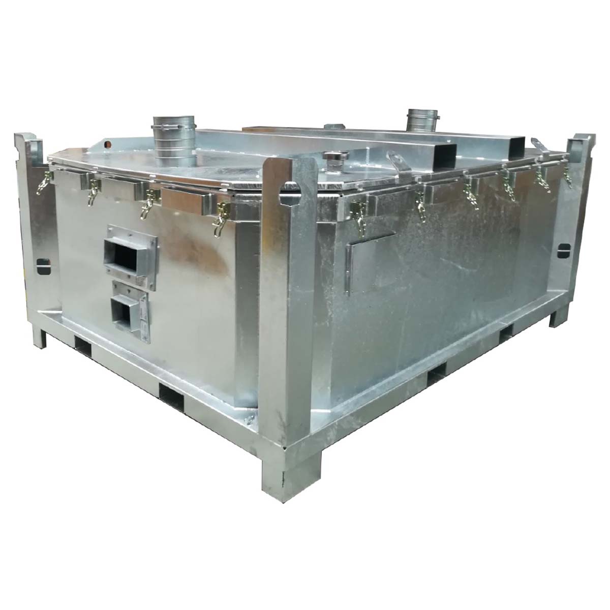 Prüfstandsbehälter 4500 aus Stahl, verzinkt, für Lithium-Akkus, ohne Füllmaterial Prüfstandsbehälter für Lithium-Ionen-Akkus Produktbild Prüfstandsbehälter 4500 aus Stahl, verzinkt, für Lithium-Akkus, ohne Füllmaterial