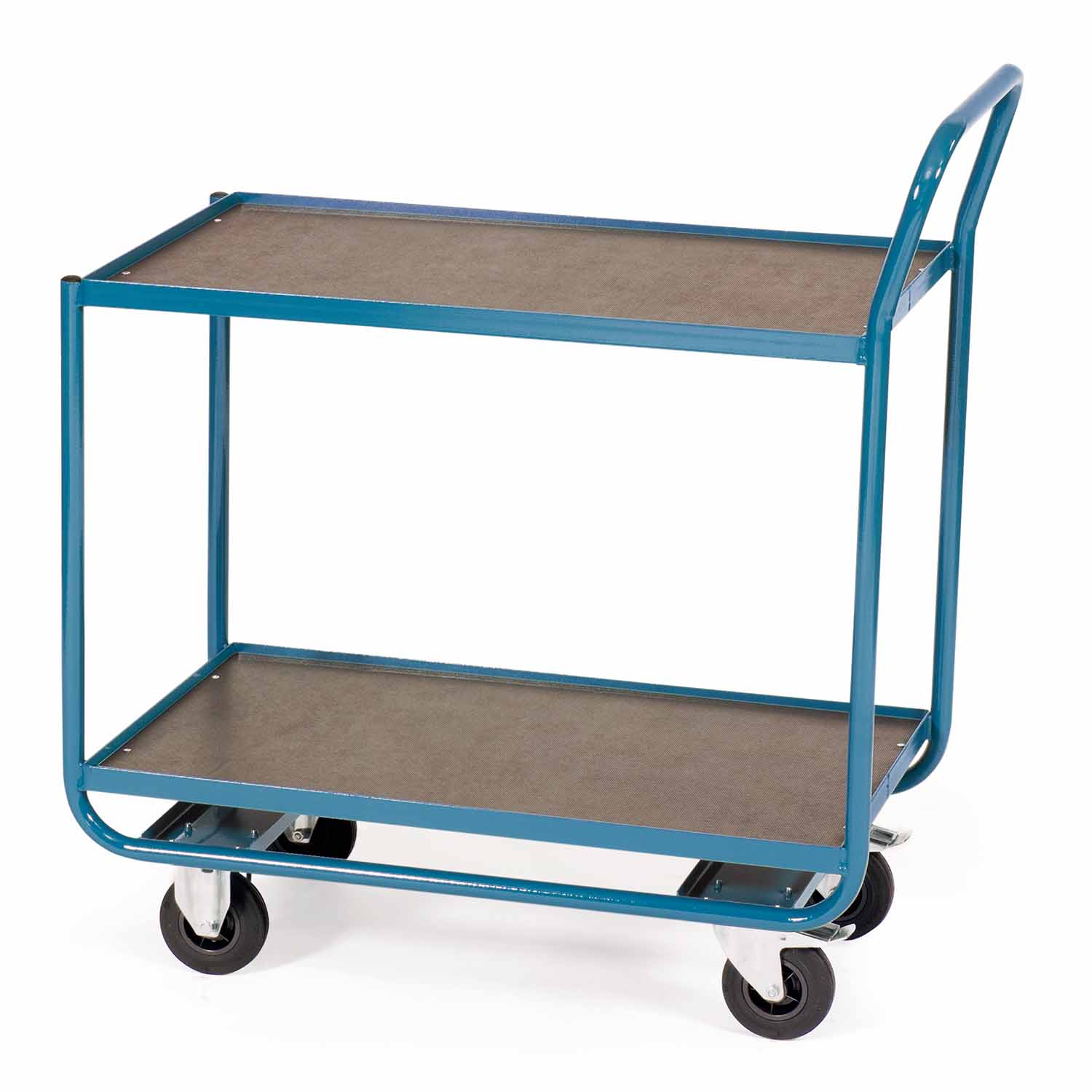 Tischwagen aus Stahl mit Holzladeflächen und Schiebegriff, Tragkraft 200 kg Tischwagen und Etagenwagen Produktbild Tischwagen aus Stahl mit Holzladeflächen und Schiebegriff, Tragkraft 200 kg