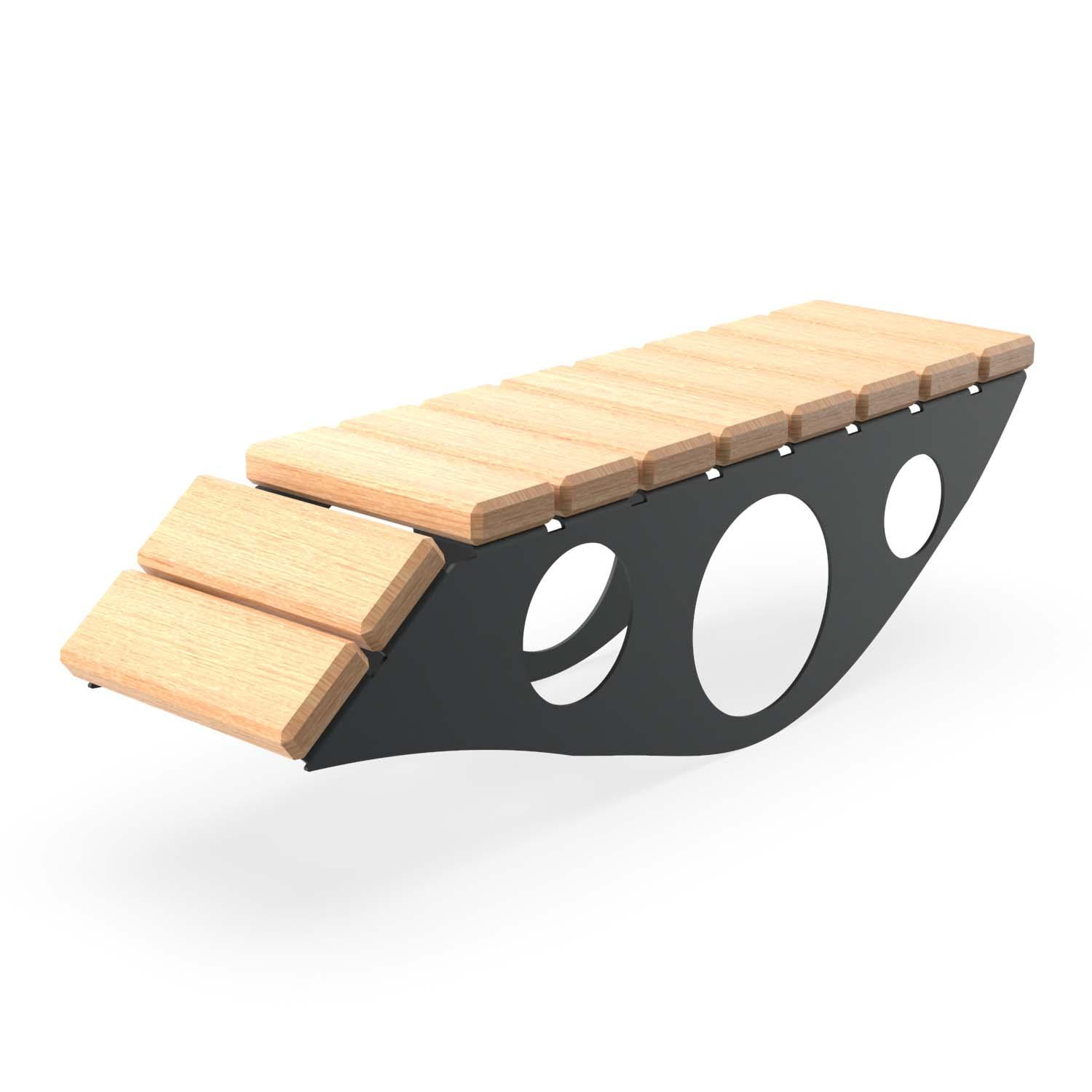 Armlehne für Waldsofa, aus Stahl, verzinkt und farbbeschichtet, mit verschraubten Holzauflagen, zum Auflegen auf die Sitzfläche Parkbank Produktbild Armlehne für Waldsofa, aus Stahl, verzinkt, mit Holzauflagen, zum Auflegen