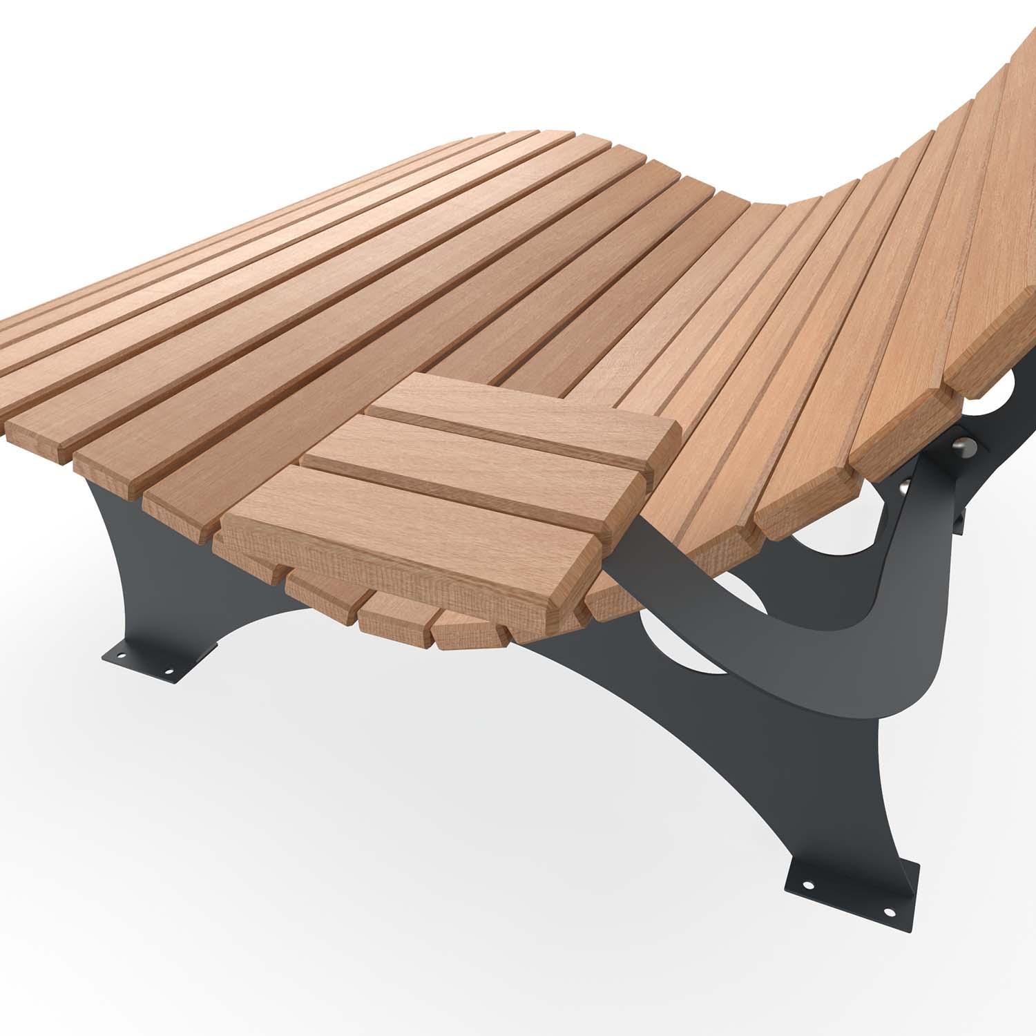 Seitentisch für Waldsofa, aus Stahl, verzinkt und pulverbeschichtet, mit Holzauflagen aus Bangkirai Premium, starr Parkbank Produktbild Seitentisch für Waldsofa, aus Stahl, verzinkt und pulverbeschichtet, mit Holzauflagen aus Lärche, starr
