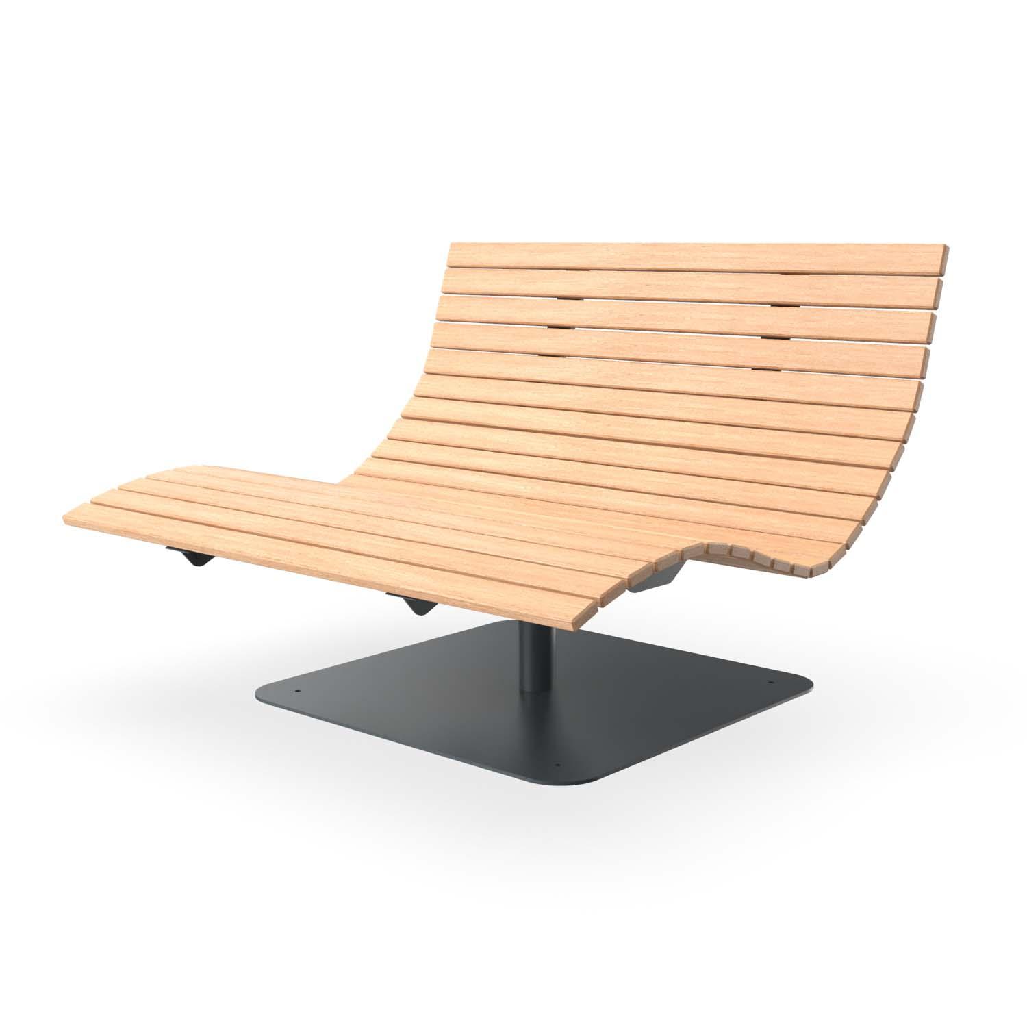 Waldsofa aus Stahl, verzinkt und farbbeschichtet, mit Holzauflagen aus Bangkirai Premium, Breite 1500 mm, stufenlos drehbar Parkbank Produktbild Waldsofa aus Stahl, verzinkt und farbbeschichtet, mit Holzauflagen aus Lärche, Breite 1500 mm, stufenlos drehbar