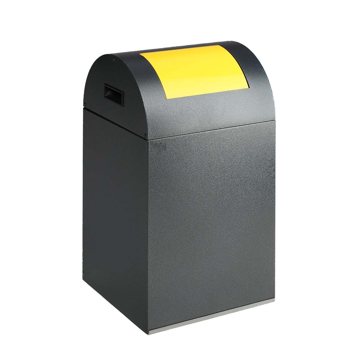 Wertstoffsammelbehälter aus Stahl, Volumen 43 l, selbstlöschend Wertstoffsammler Produktbild Wertstoffsammelbehälter aus Stahl, Volumen 43 l, selbstlöschend