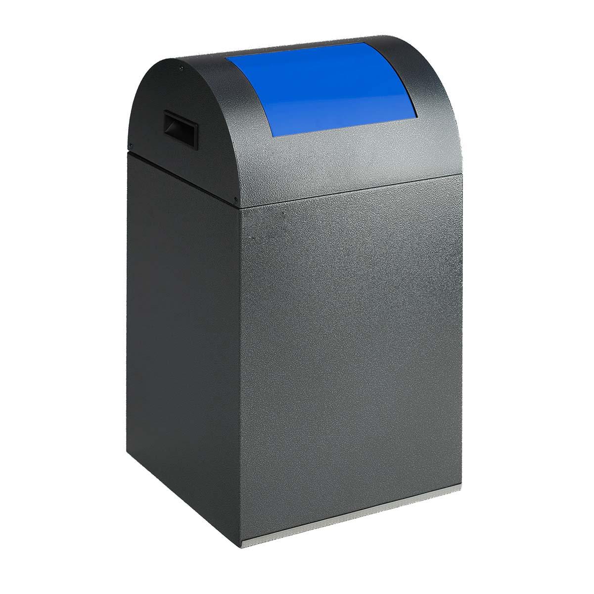 Wertstoffsammelbehälter aus Stahl, Volumen 43 l, selbstlöschend Wertstoffsammler Produktbild Wertstoffsammelbehälter aus Stahl, Volumen 43 l, selbstlöschend