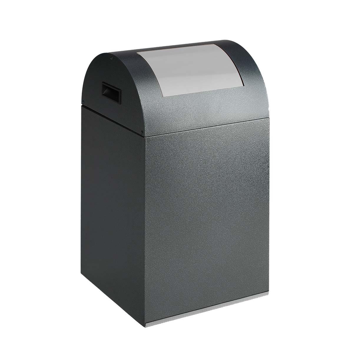 Wertstoffsammelbehälter aus Stahl, Volumen 43 l, selbstlöschend Wertstoffsammler Produktbild Wertstoffsammelbehälter aus Stahl, Volumen 43 l, selbstlöschend