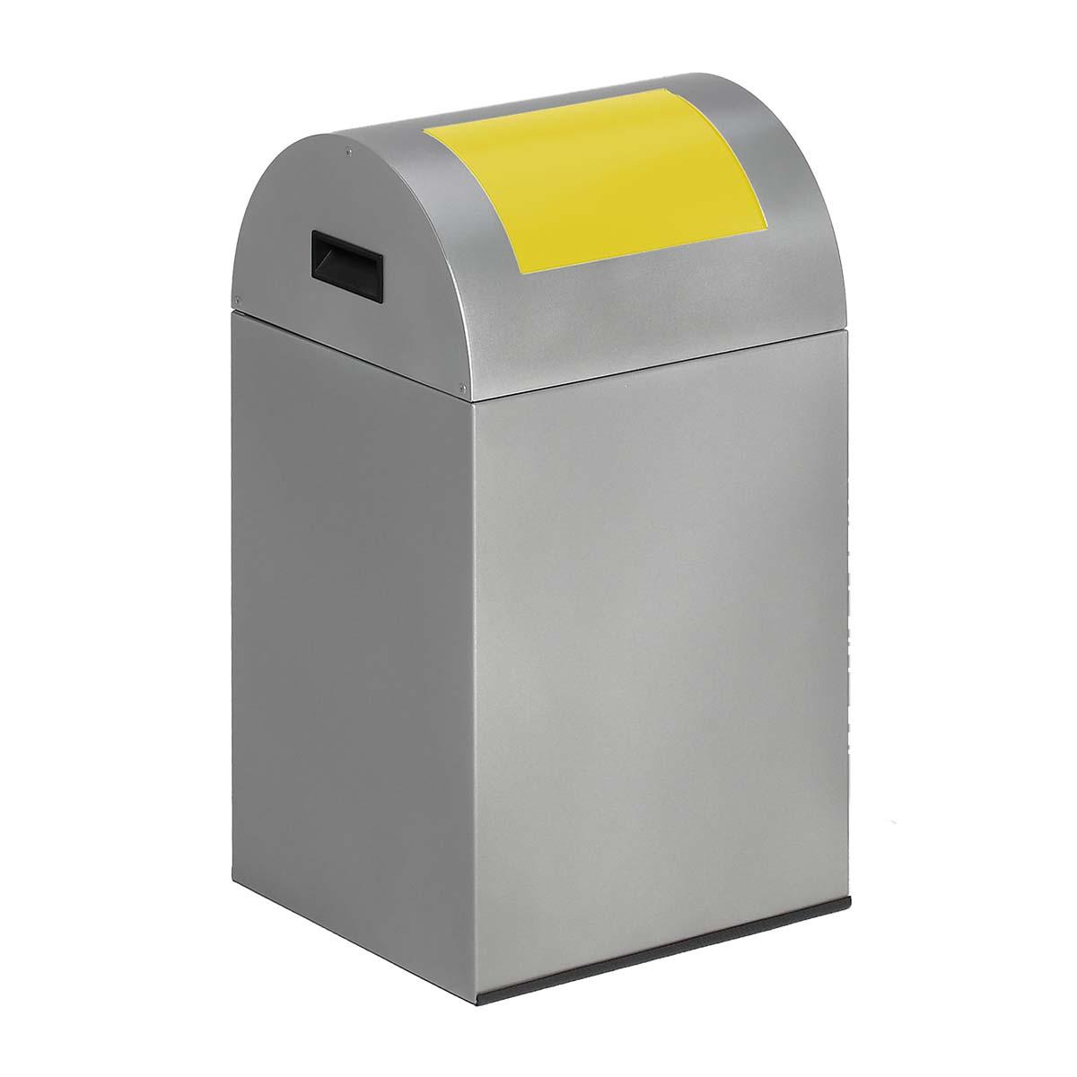 Wertstoffsammelbehälter aus Stahl, Volumen 43 l, selbstlöschend Wertstoffsammler Produktbild Wertstoffsammelbehälter aus Stahl, Volumen 43 l, selbstlöschend