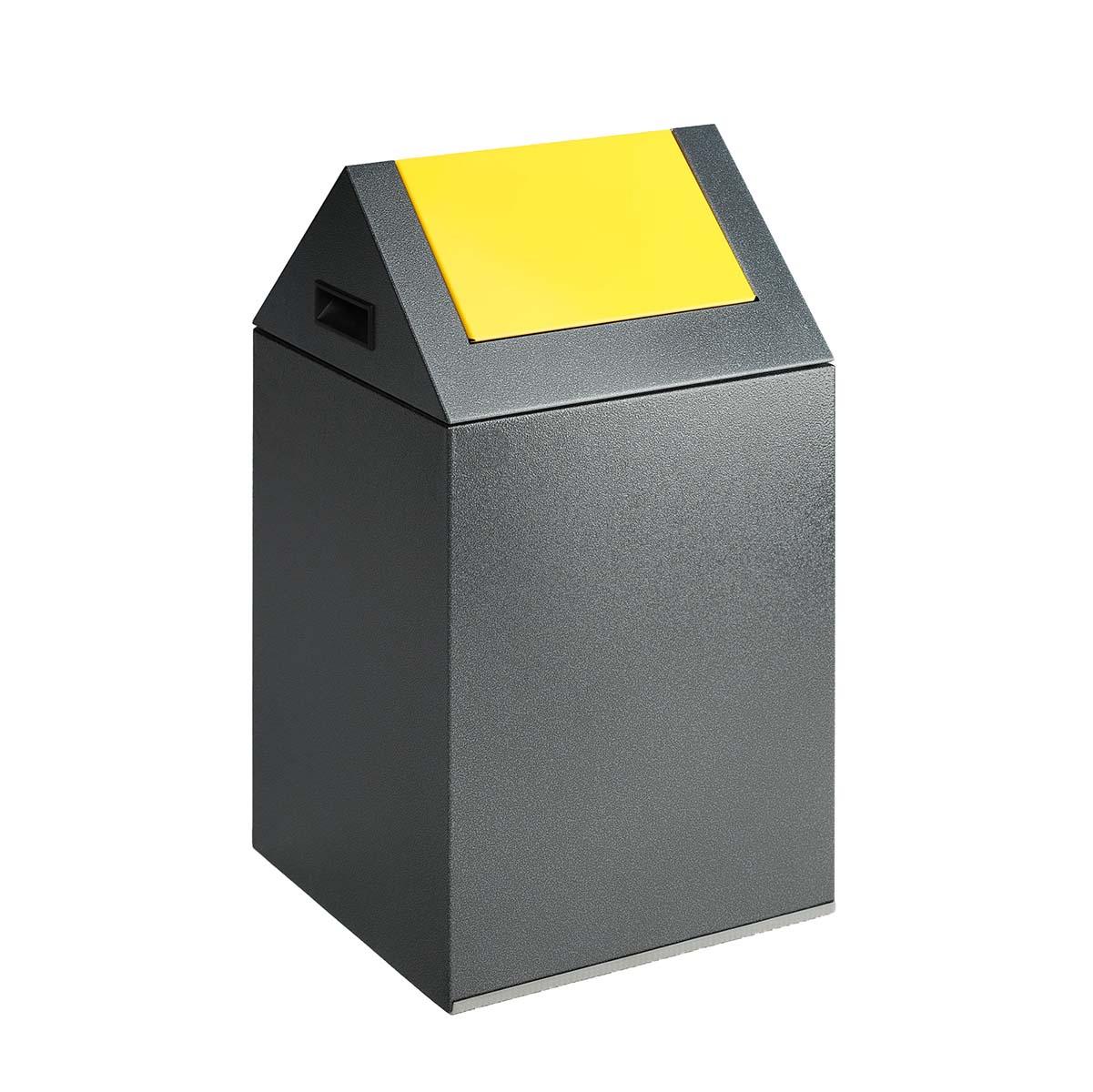Wertstoffsammelbehälter aus Stahl, Volumen 43 l, selbstlöschend Wertstoffsammler Produktbild Wertstoffsammelbehälter aus Stahl, Volumen 43 l, selbstlöschend