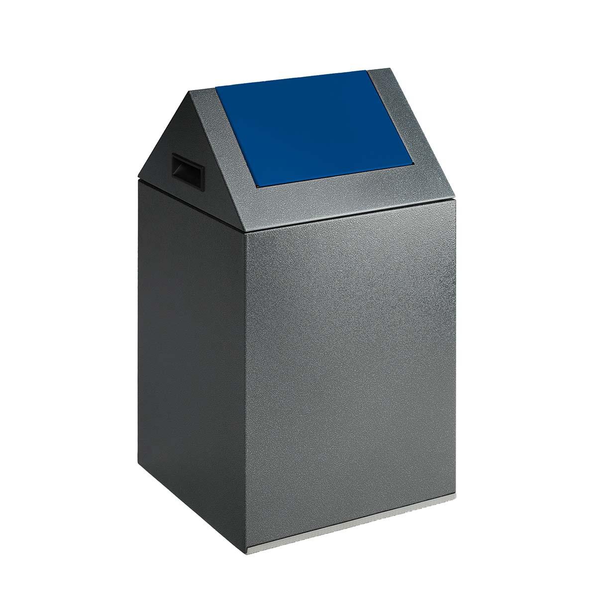 Wertstoffsammelbehälter aus Stahl, Volumen 43 l, selbstlöschend Wertstoffsammler Produktbild Wertstoffsammelbehälter aus Stahl, Volumen 43 l, selbstlöschend