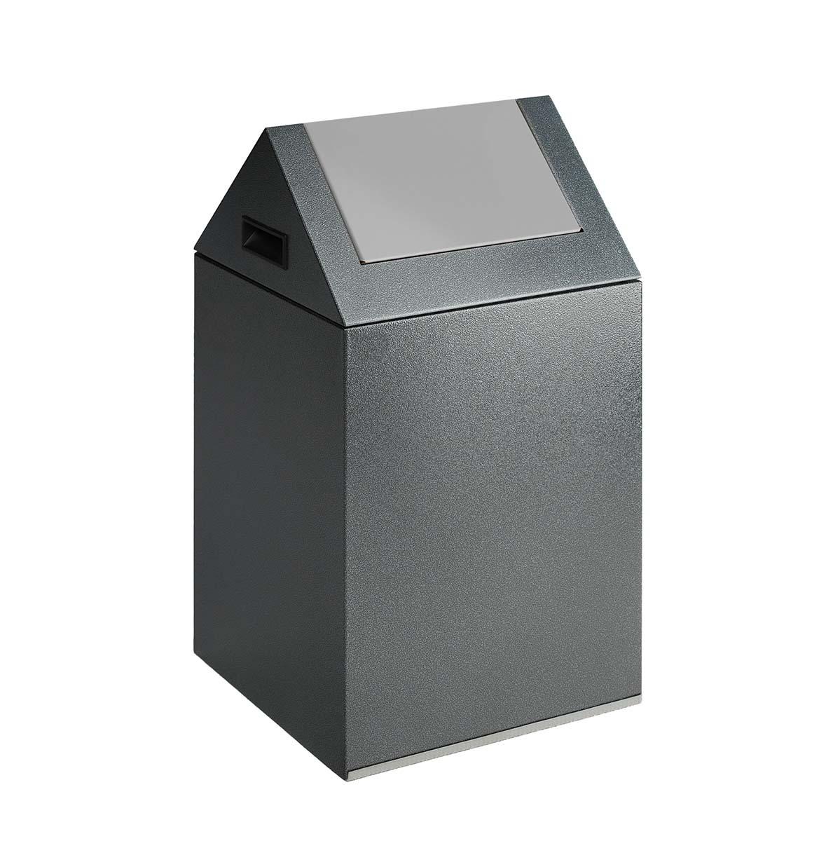 Wertstoffsammelbehälter aus Stahl, Volumen 43 l, selbstlöschend Wertstoffsammler Produktbild Wertstoffsammelbehälter aus Stahl, Volumen 43 l, selbstlöschend