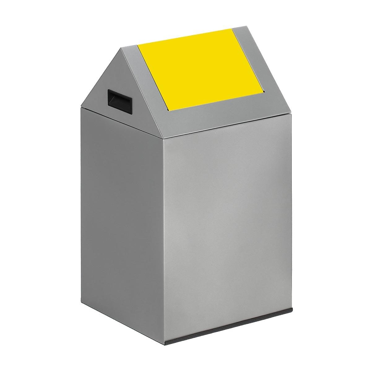 Wertstoffsammelbehälter aus Stahl, Volumen 43 l, selbstlöschend Wertstoffsammler Produktbild Wertstoffsammelbehälter aus Stahl, Volumen 43 l, selbstlöschend