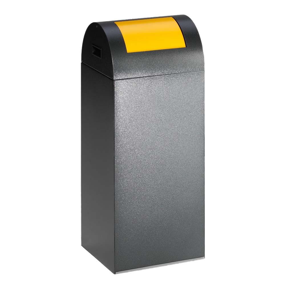 Wertstoffsammelbehälter aus Stahl, Volumen 60 l, selbstlöschend Wertstoffsammler Produktbild Wertstoffsammelbehälter aus Stahl, Volumen 60 l, selbstlöschend