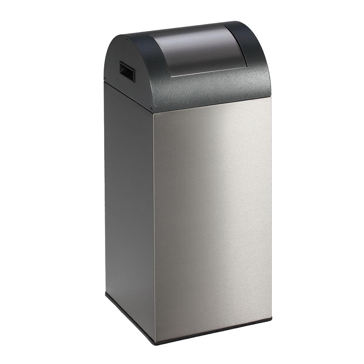 Wertstoffsammelbehälter aus Edelstahl, Volumen 60 l, selbstlöschend Wertstoffsammler Produktbild Wertstoffsammelbehälter aus Edelstahl, Volumen 60 l, selbstlöschend